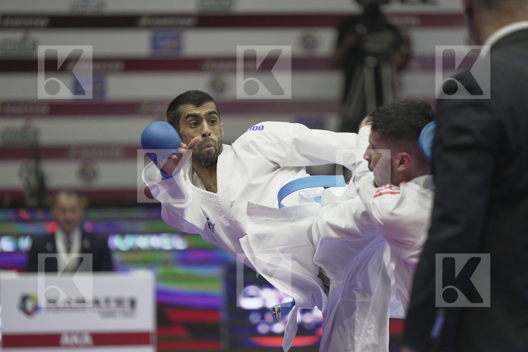 Kumite bronze bout featuring SHAABAN ABDULLAH & DE FALCO DAVID
