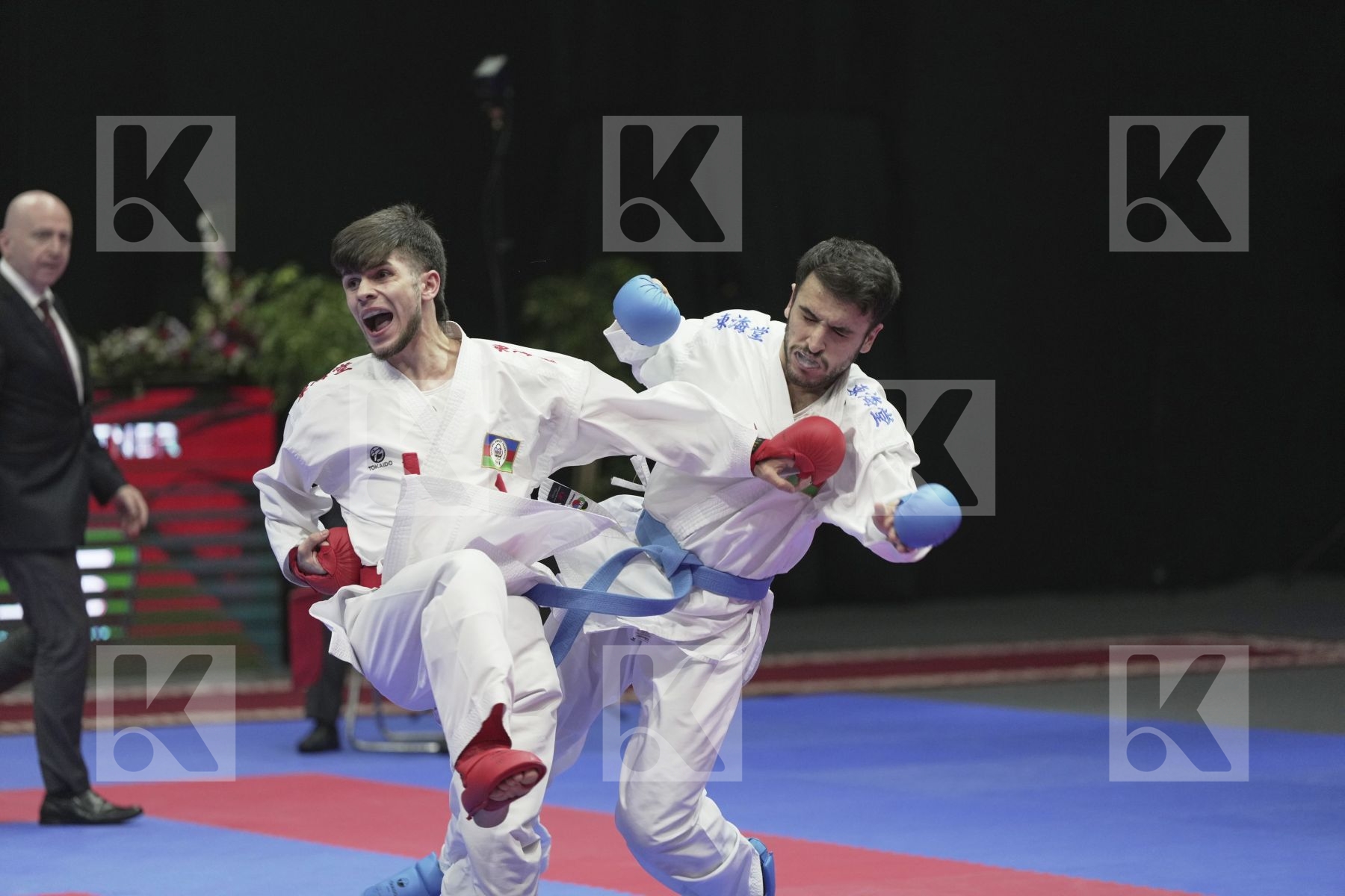 Kumite bronze bout featuring HUSEYNOV  SULTAN & GULIYEV AMINAGHA