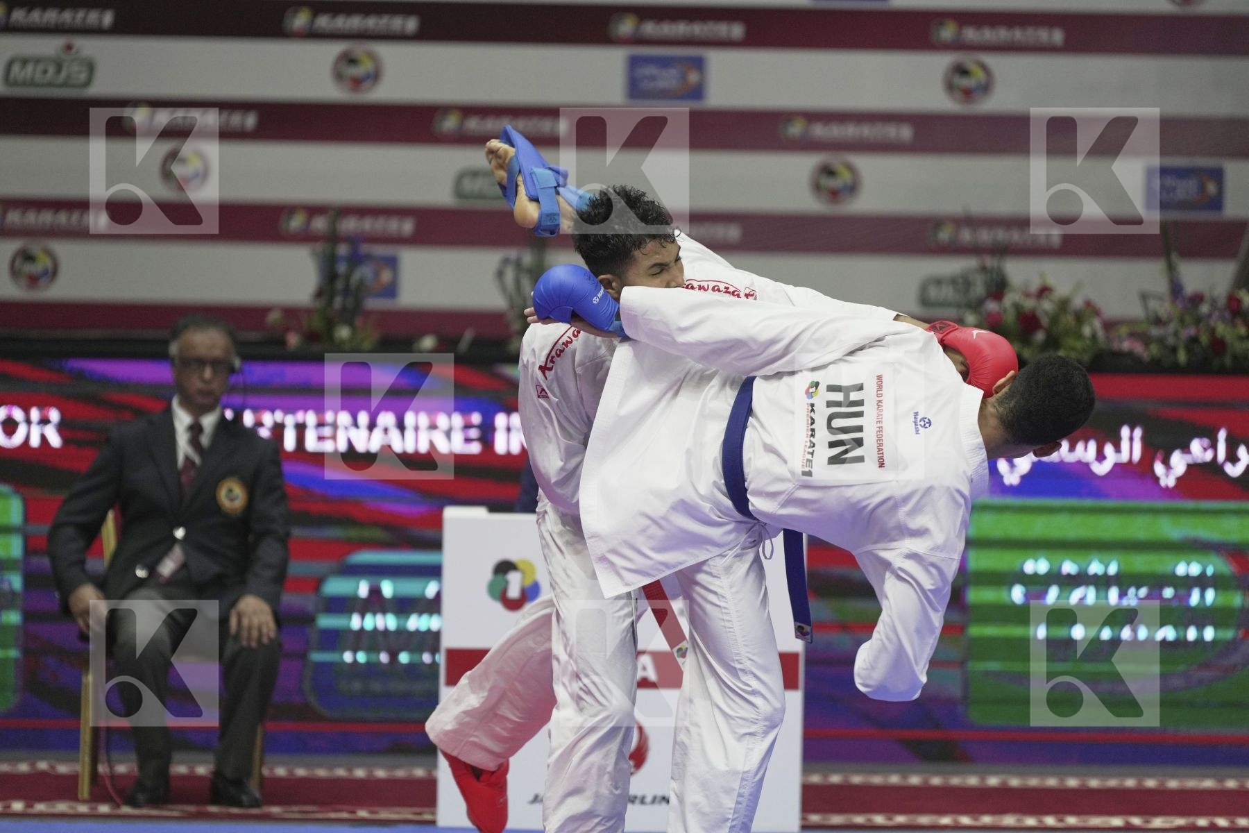 Kumite bronze bout featuring OUALAD HAJ AMAR YOUNESS & TADISSI YVES MARTIAL