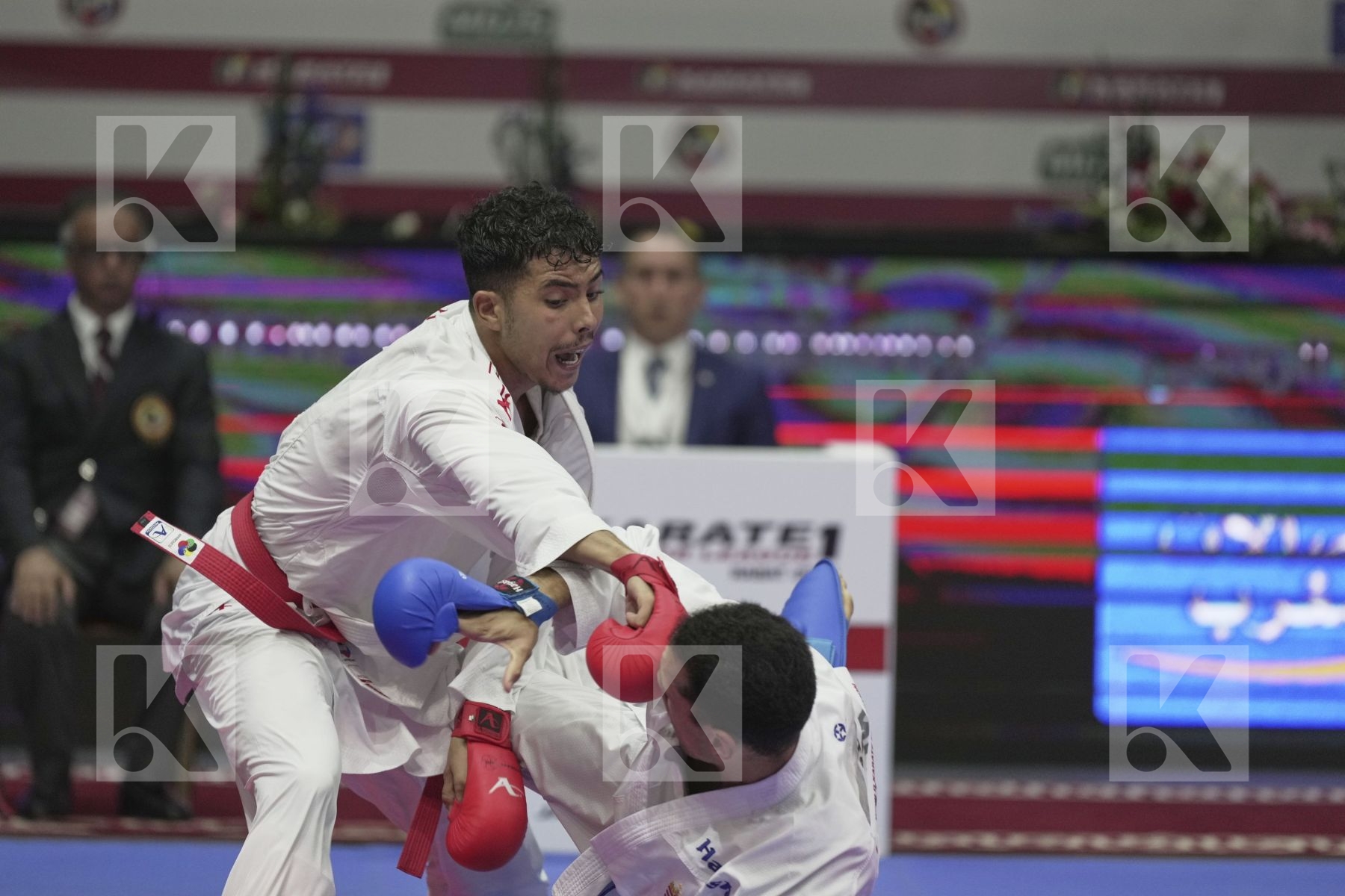 Kumite bronze bout featuring OUALAD HAJ AMAR YOUNESS & TADISSI YVES MARTIAL