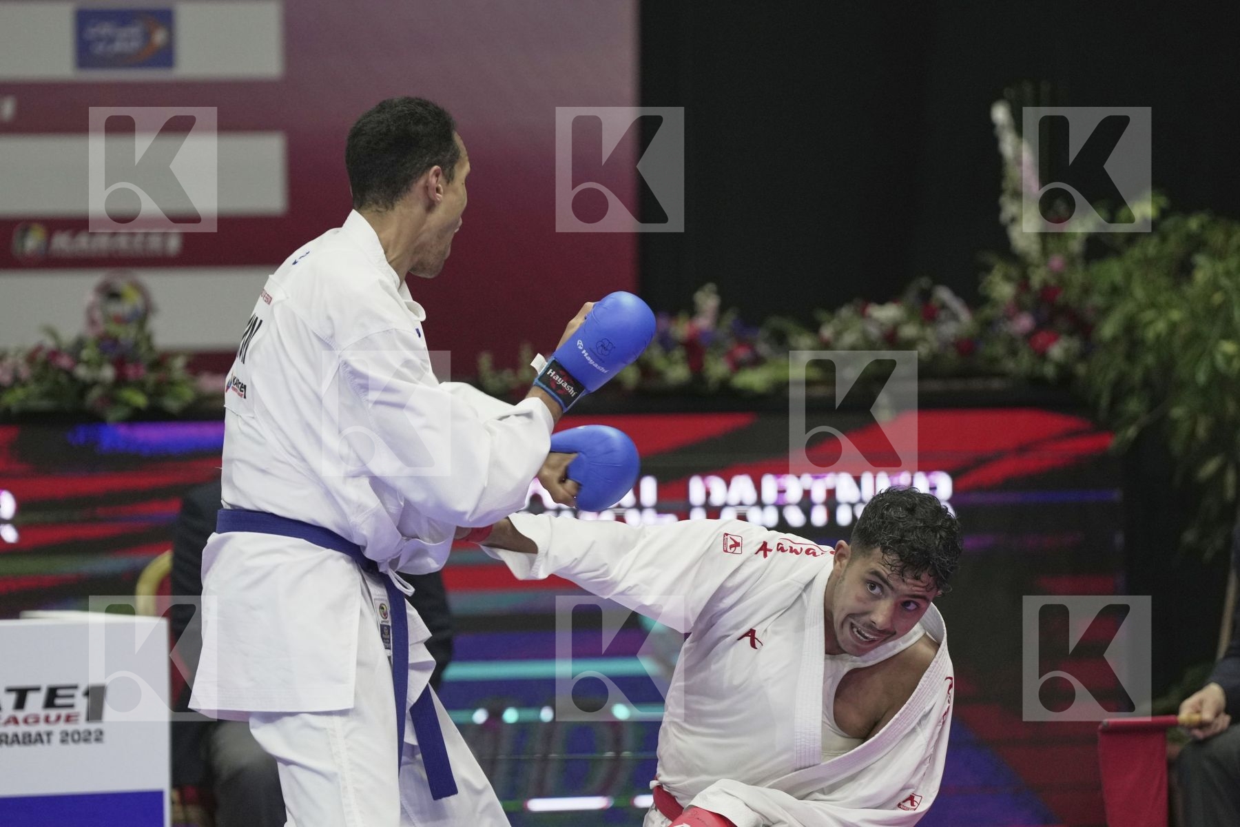Kumite bronze bout featuring OUALAD HAJ AMAR YOUNESS & TADISSI YVES MARTIAL
