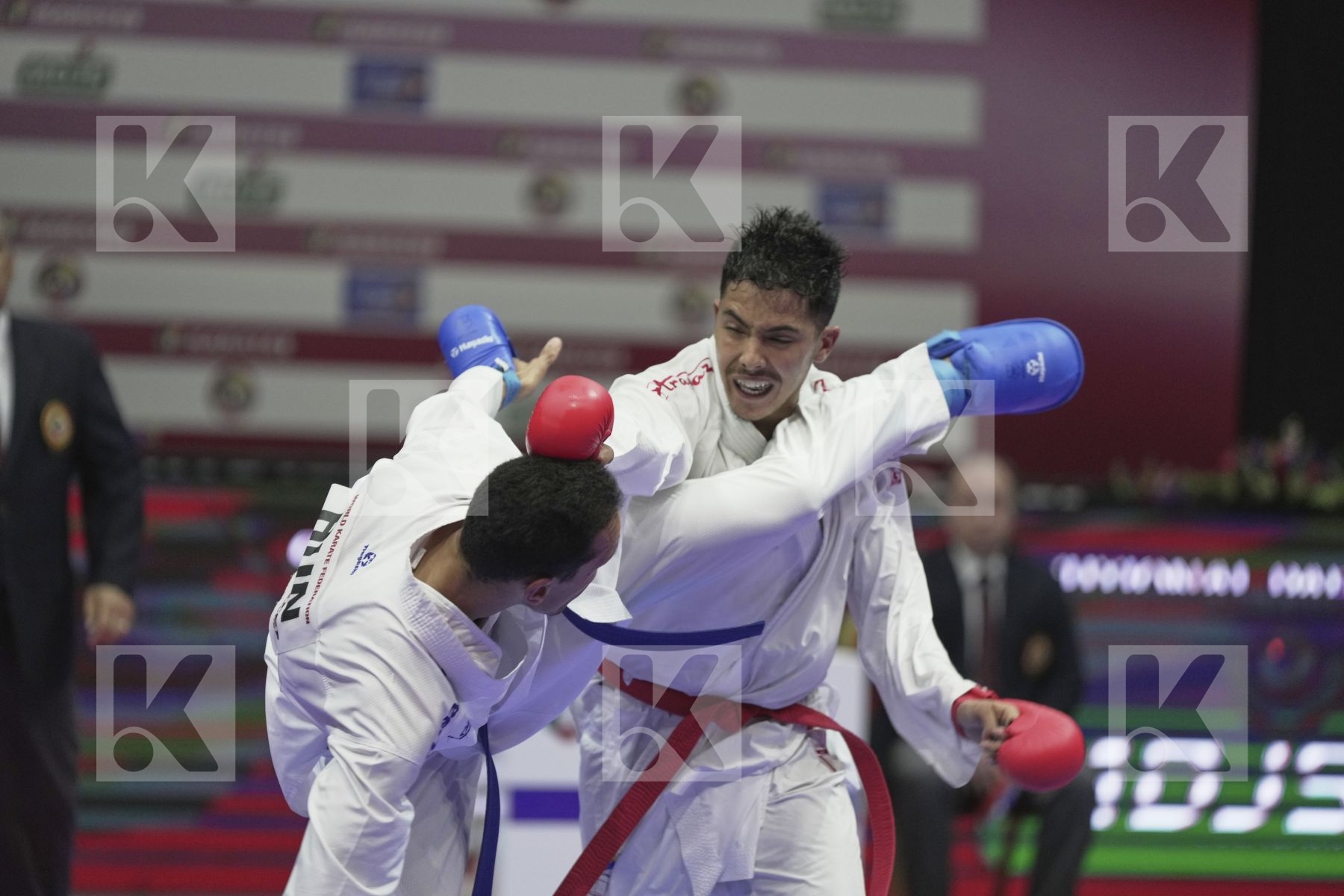 Kumite bronze bout featuring OUALAD HAJ AMAR YOUNESS & TADISSI YVES MARTIAL