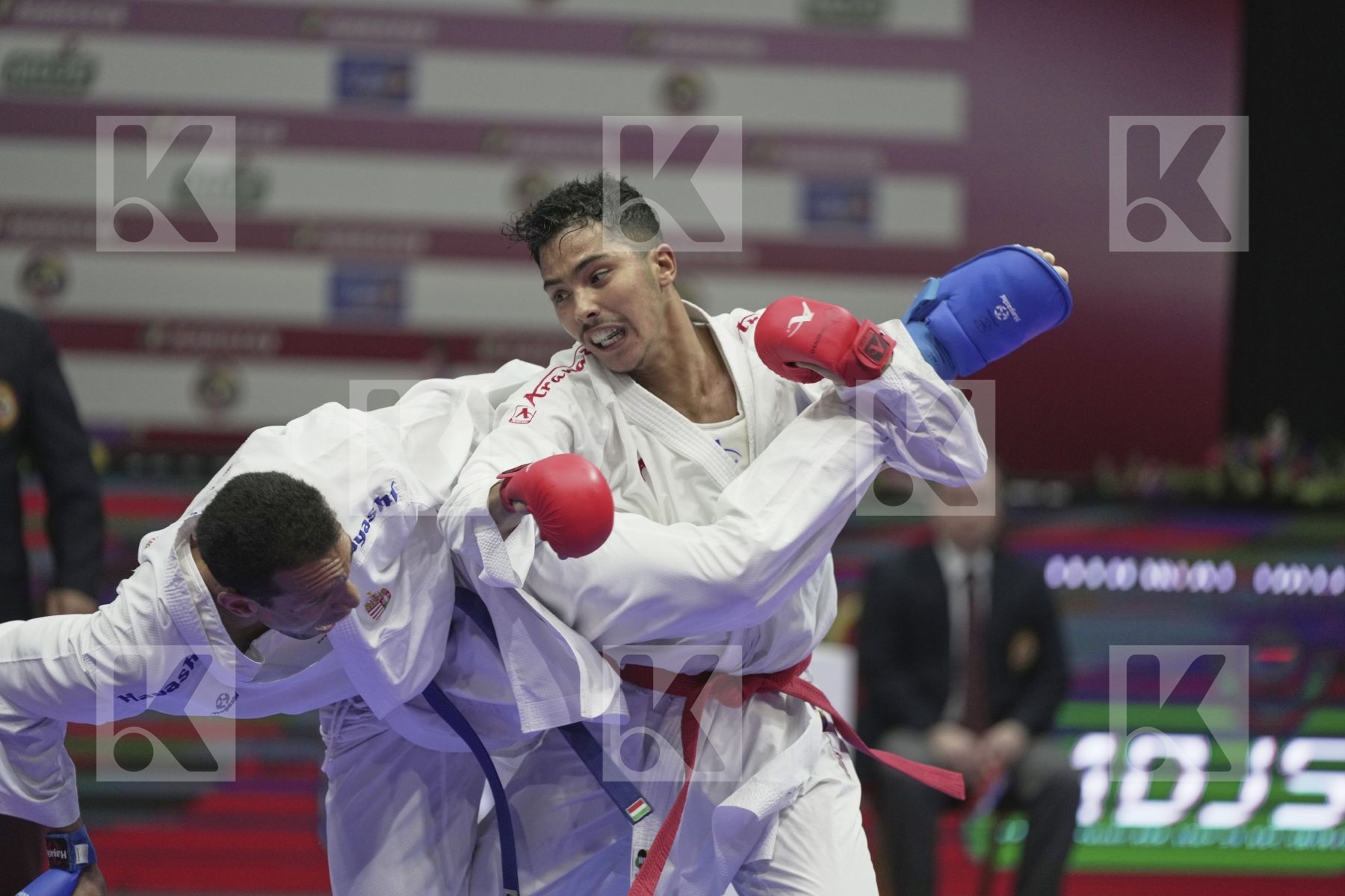 Kumite bronze bout featuring OUALAD HAJ AMAR YOUNESS & TADISSI YVES MARTIAL