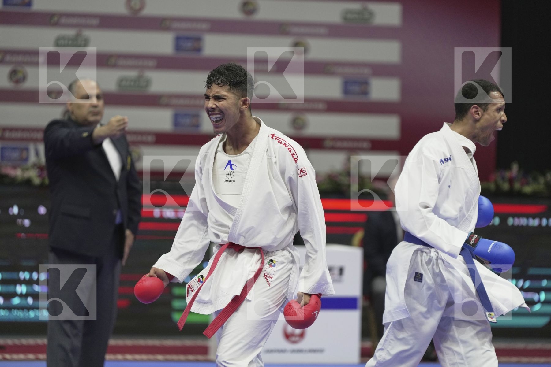 Kumite bronze bout featuring OUALAD HAJ AMAR YOUNESS & TADISSI YVES MARTIAL
