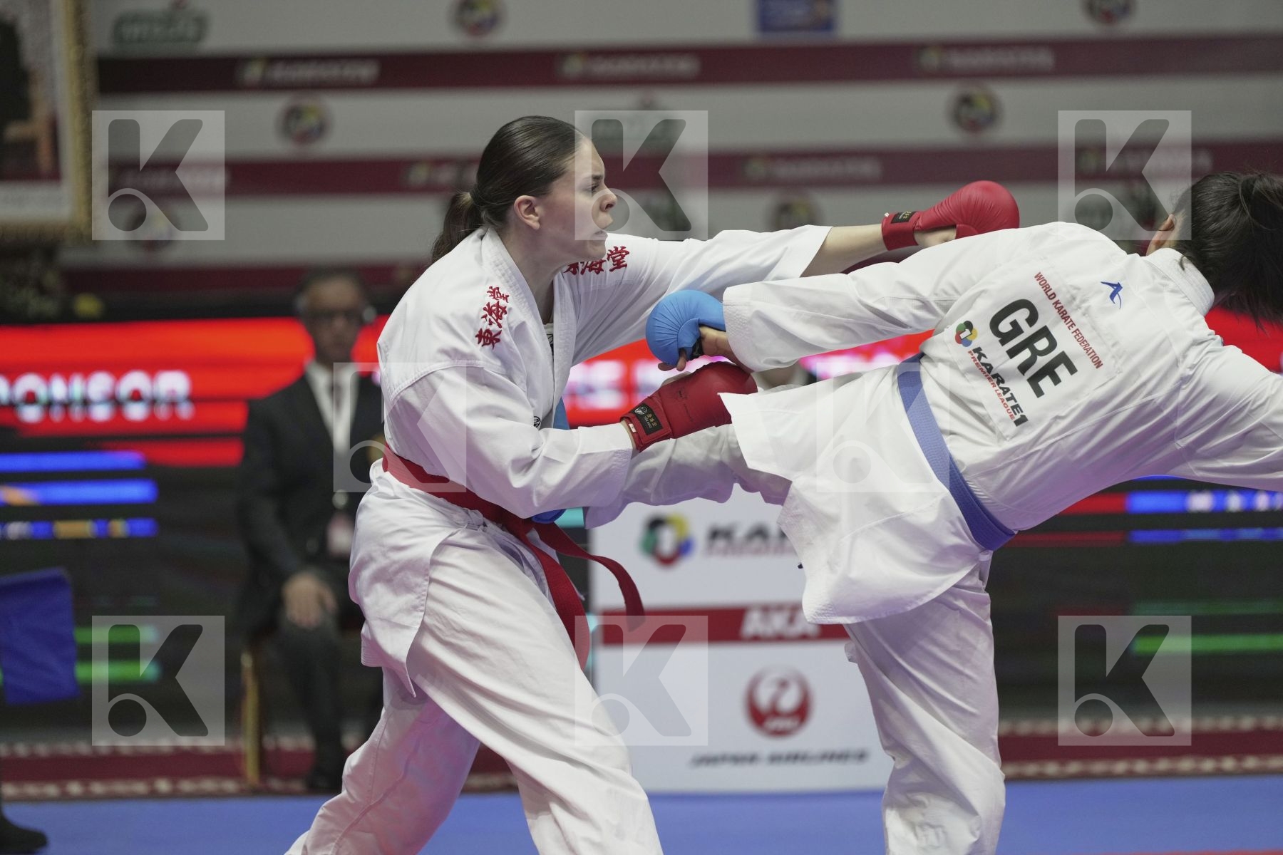 Kumite bronze bout featuring HAAG ALEXANDRA & KYDONAKI  KYRIAKI