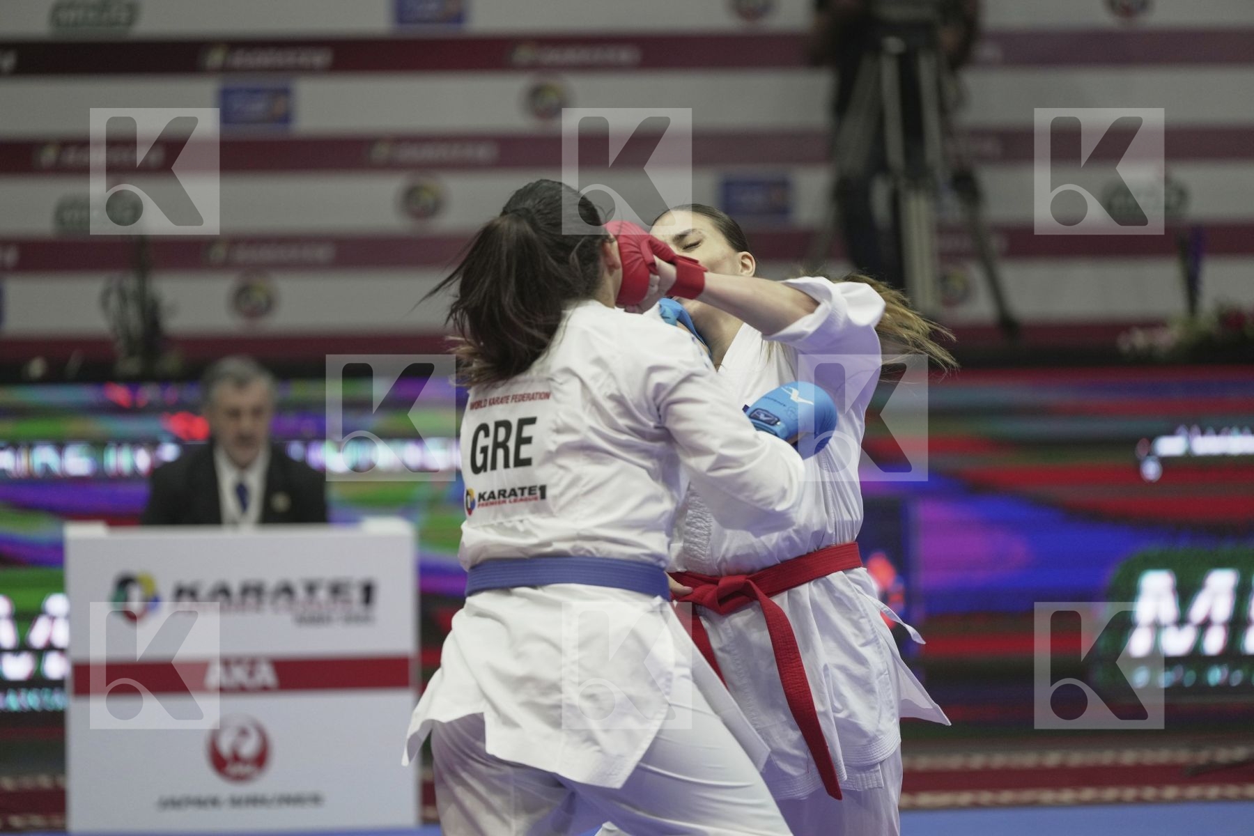 Kumite bronze bout featuring HAAG ALEXANDRA & KYDONAKI  KYRIAKI