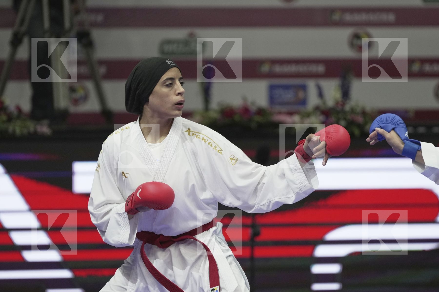 Kumite bronze bout featuring ABDELAZIZ FERYAL & ZARETSKA IRINA
