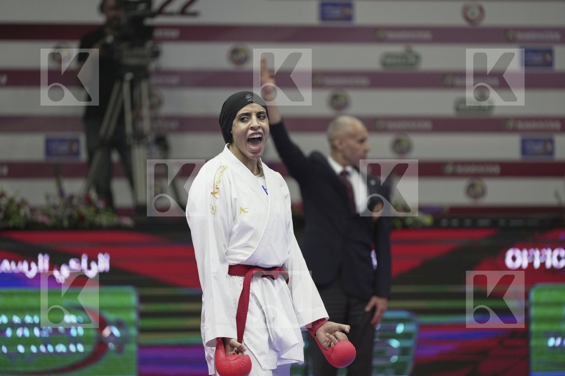 Kumite bronze bout featuring ABDELAZIZ FERYAL & ZARETSKA IRINA
