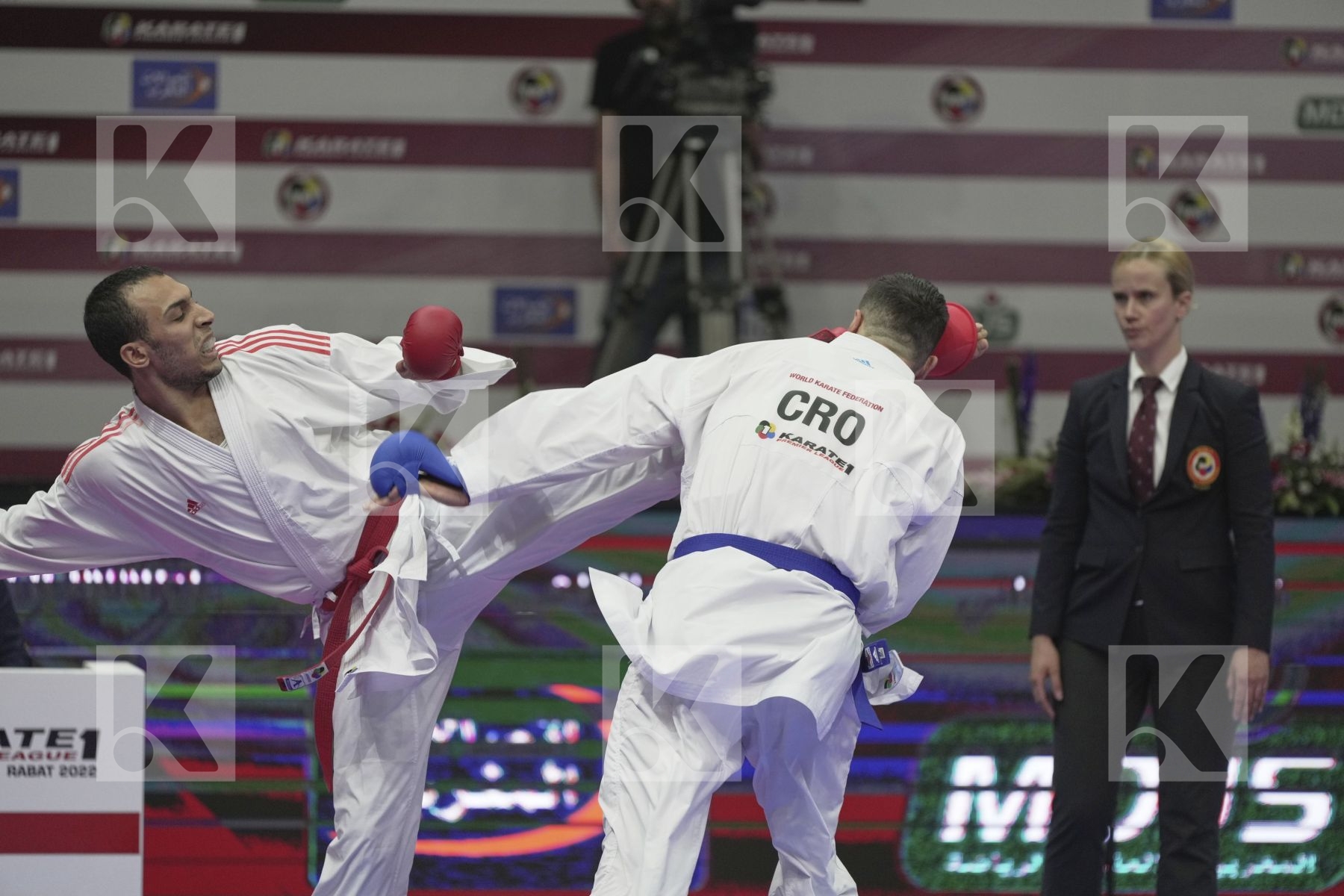 Kumite bronze bout featuring KVESIC IVAN & SLIMANI THAMEUR