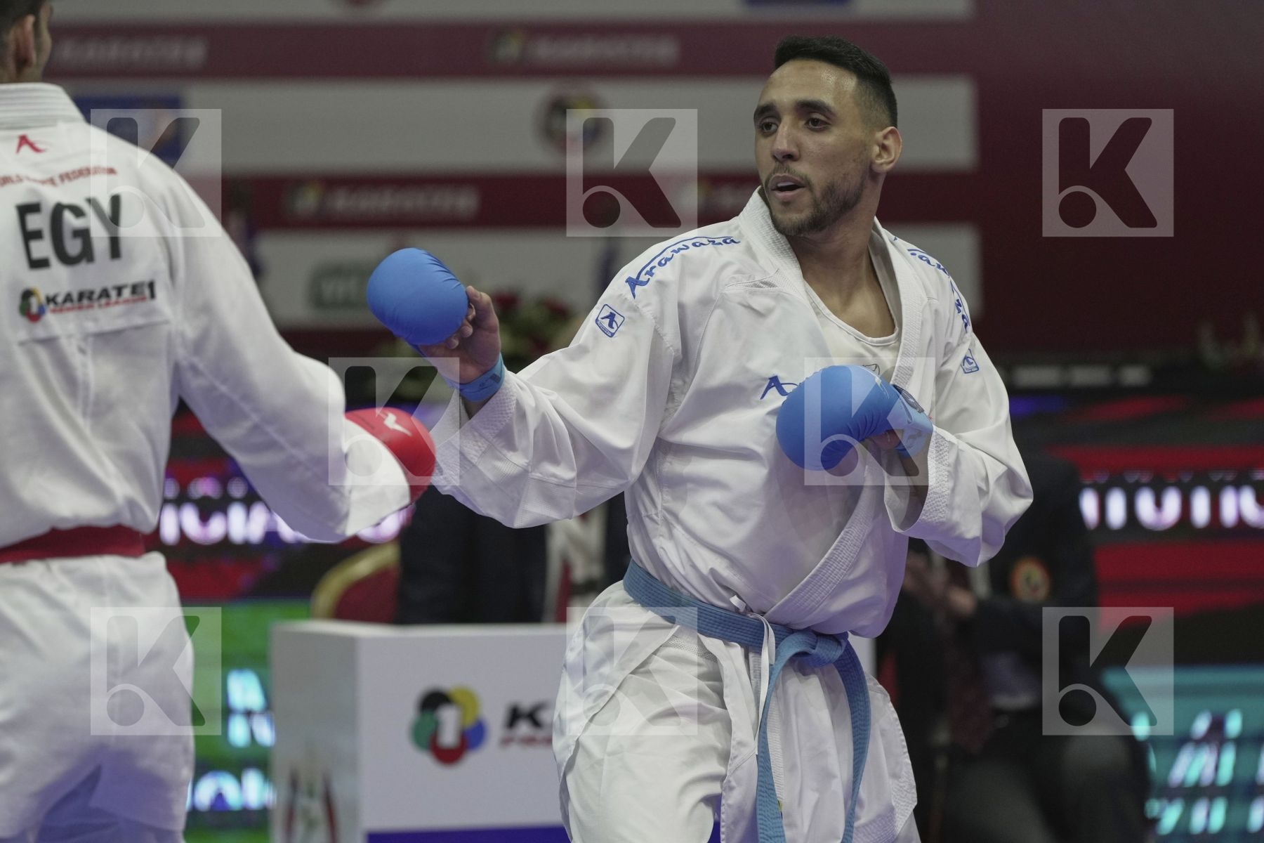 Kumite bronze bout featuring Ramadan Mohamed & ECH-CHAABI NABIL