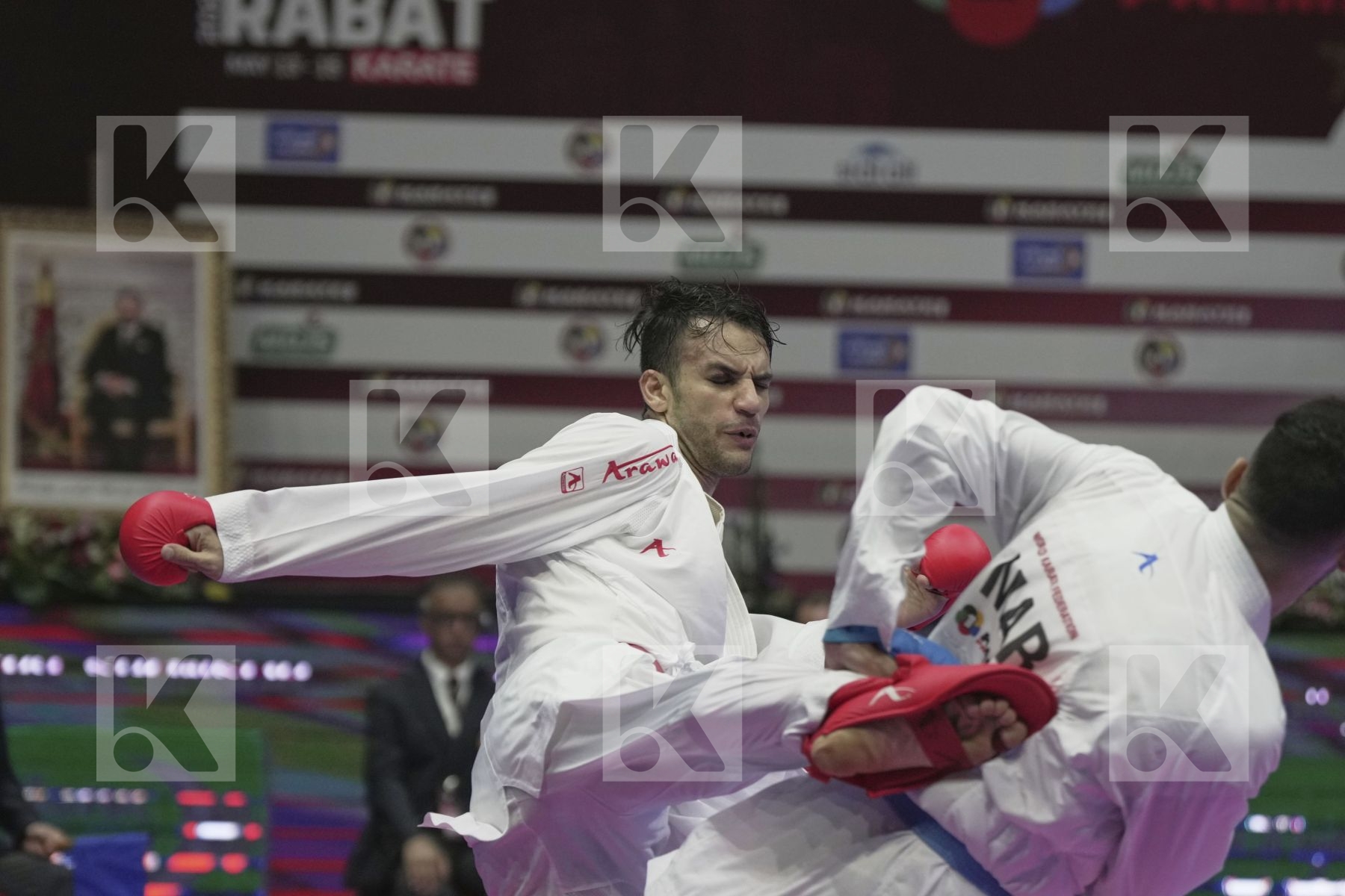 Kumite bronze bout featuring Ramadan Mohamed & ECH-CHAABI NABIL