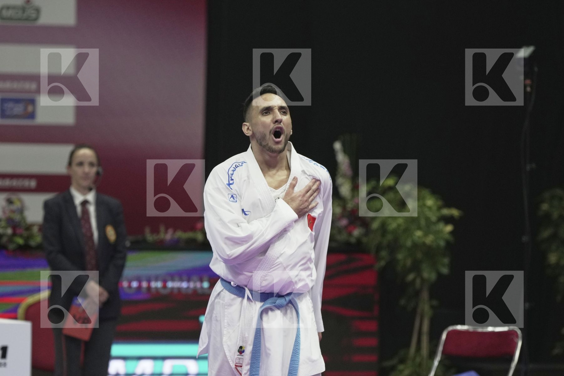 Kumite bronze bout featuring Ramadan Mohamed & ECH-CHAABI NABIL