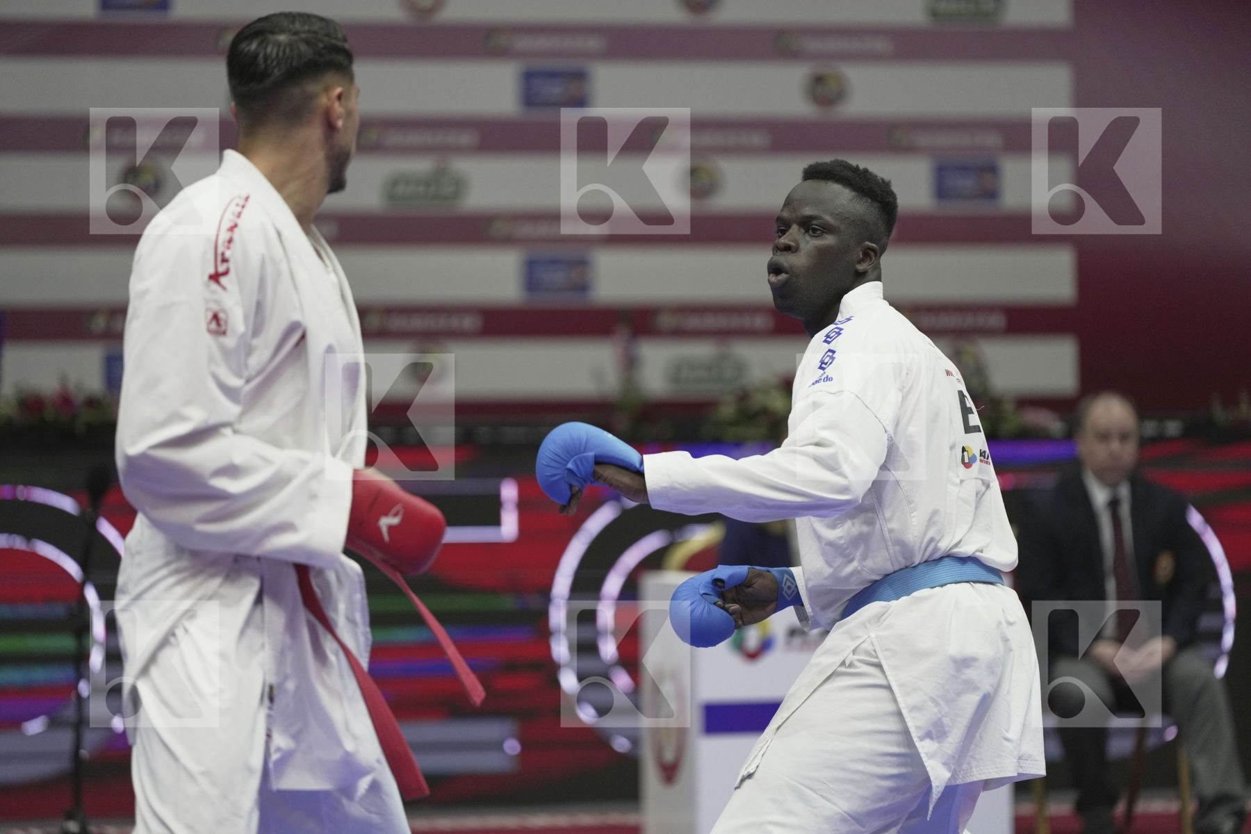 Kumite bronze bout featuring SECK SAKHO BABACAR & COSTA LUCA