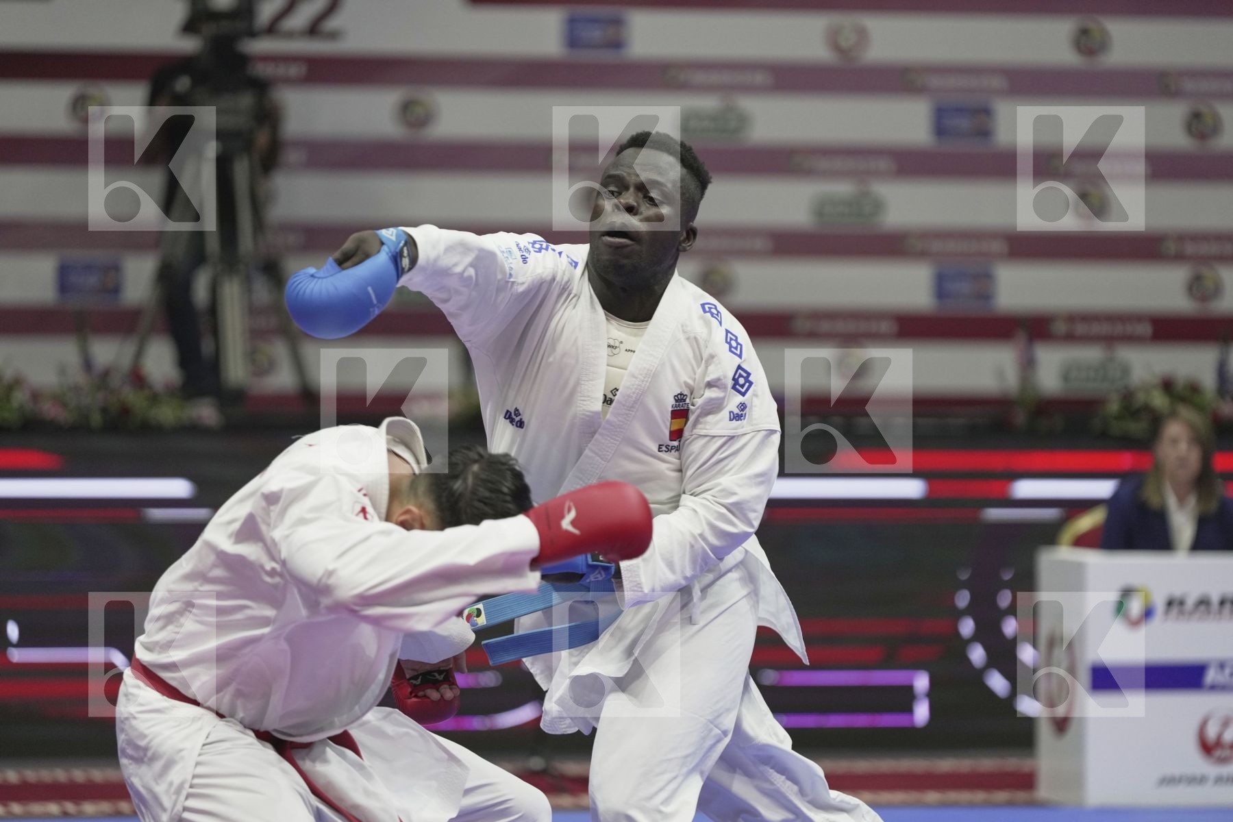 Kumite bronze bout featuring SECK SAKHO BABACAR & COSTA LUCA