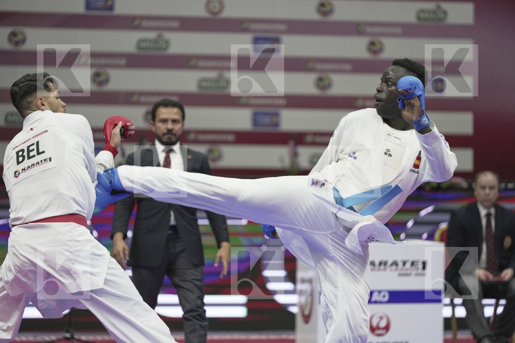 Kumite bronze bout featuring SECK SAKHO BABACAR & COSTA LUCA