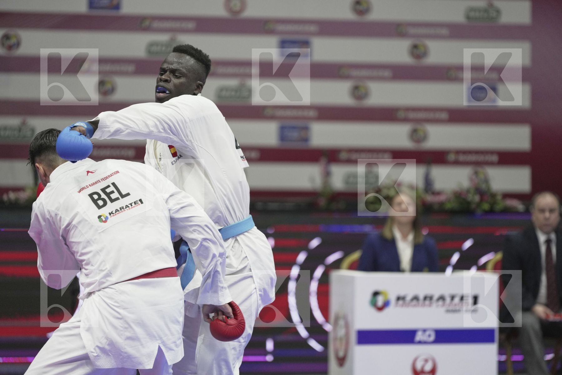 Kumite bronze bout featuring SECK SAKHO BABACAR & COSTA LUCA