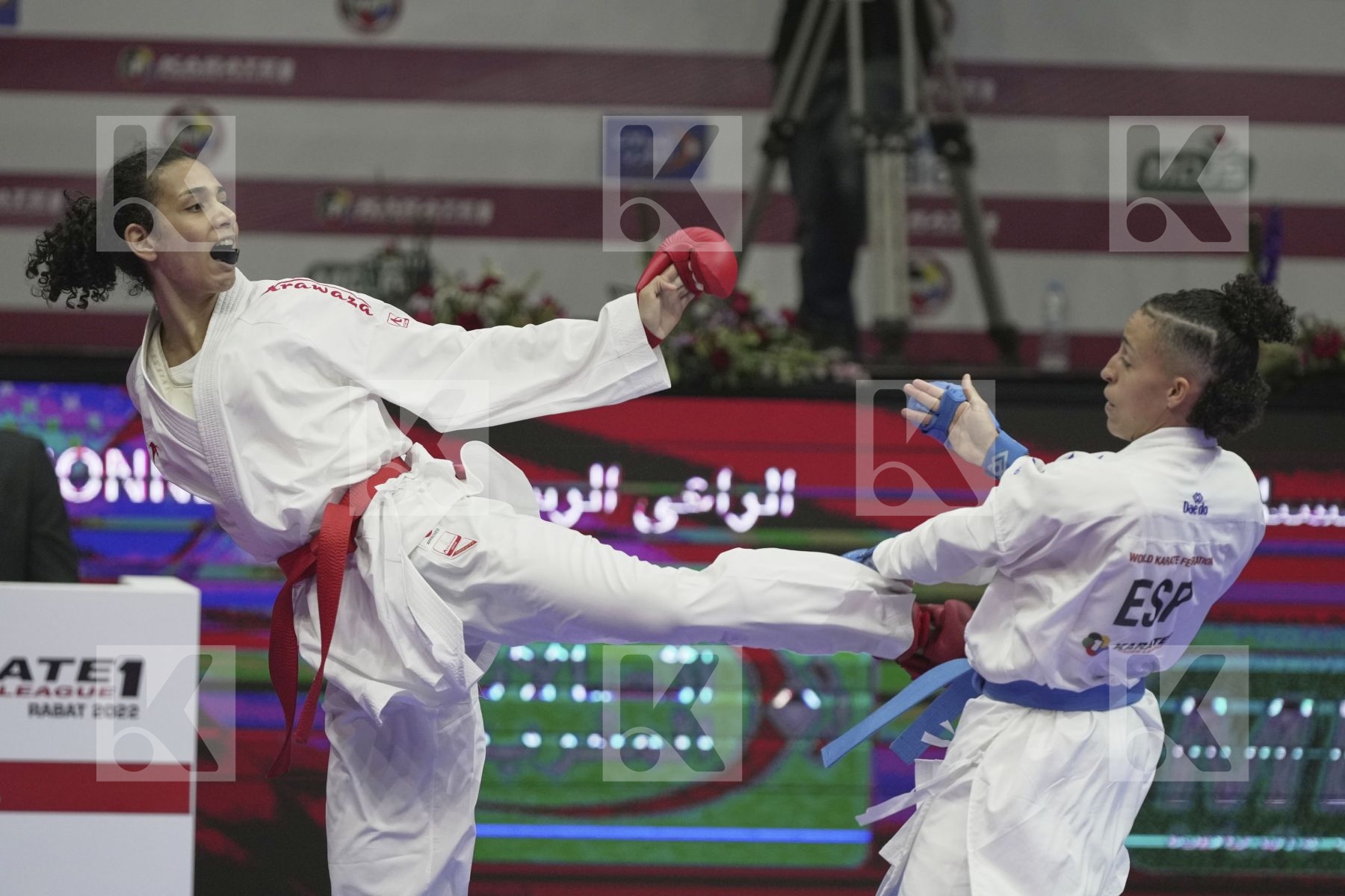 Kumite final bout featuring MORALES OZUNA GEMA & SALAMA REEM AHMED