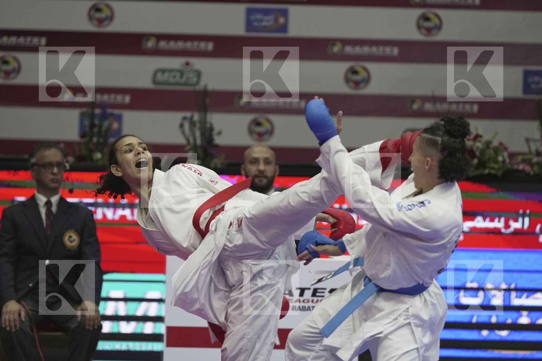 Kumite final bout featuring MORALES OZUNA GEMA & SALAMA REEM AHMED