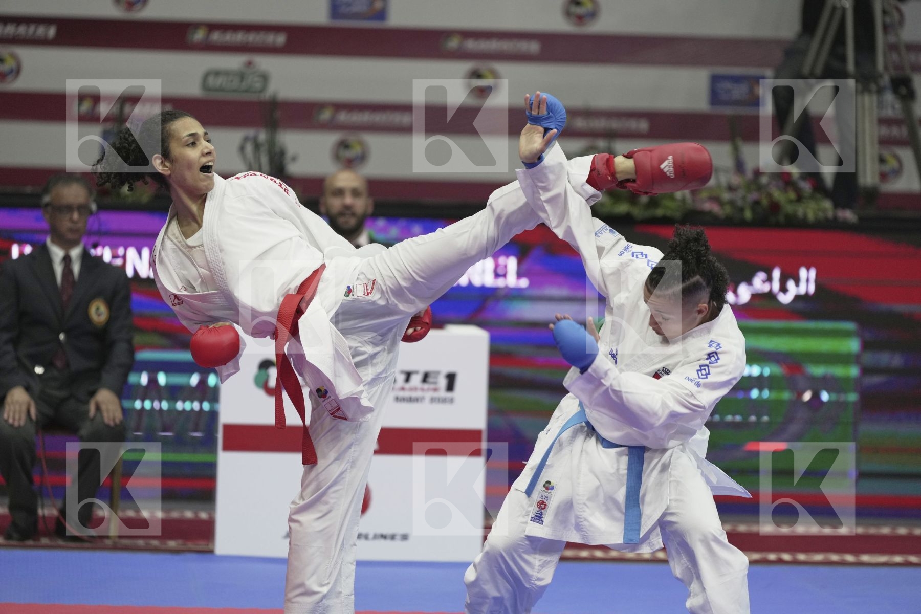 Kumite final bout featuring MORALES OZUNA GEMA & SALAMA REEM AHMED