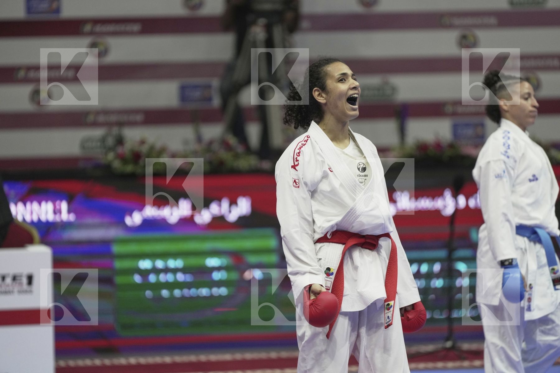 Kumite final bout featuring MORALES OZUNA GEMA & SALAMA REEM AHMED