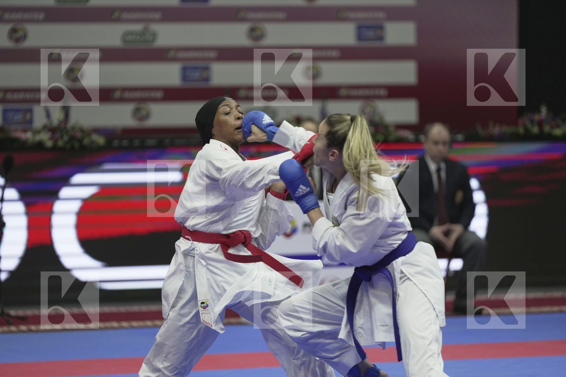 Kumite final bout featuring TERLIUGA ANZHELIKA & YOUSSEF AHLAM