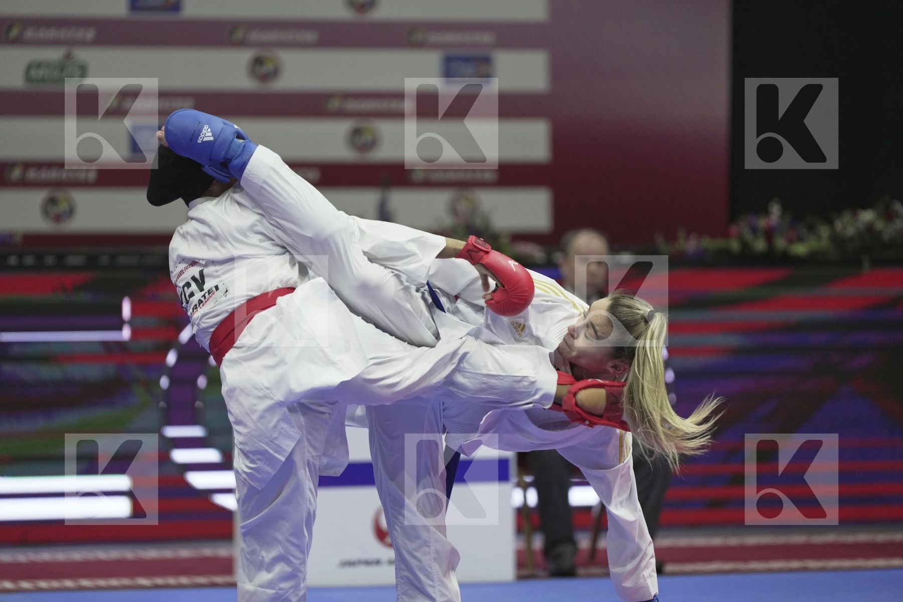 Kumite final bout featuring TERLIUGA ANZHELIKA & YOUSSEF AHLAM