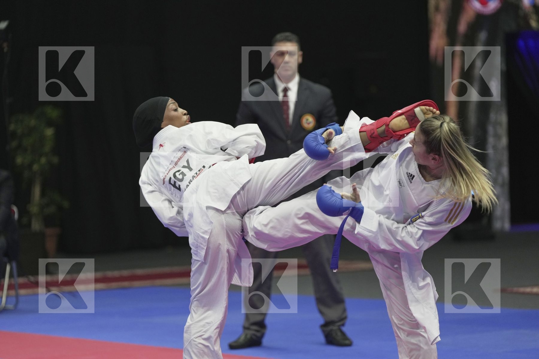 Kumite final bout featuring TERLIUGA ANZHELIKA & YOUSSEF AHLAM