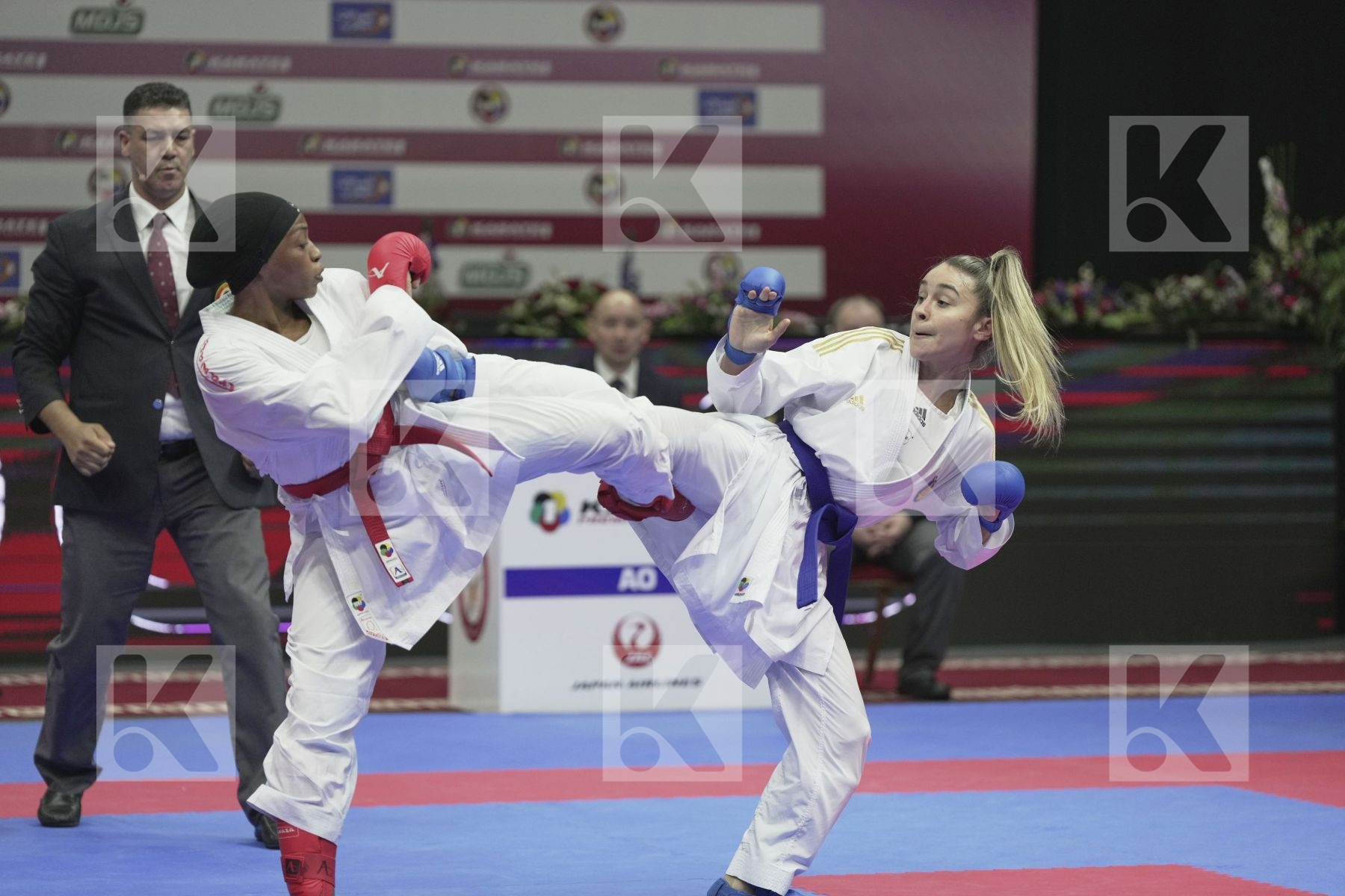 Kumite final bout featuring TERLIUGA ANZHELIKA & YOUSSEF AHLAM