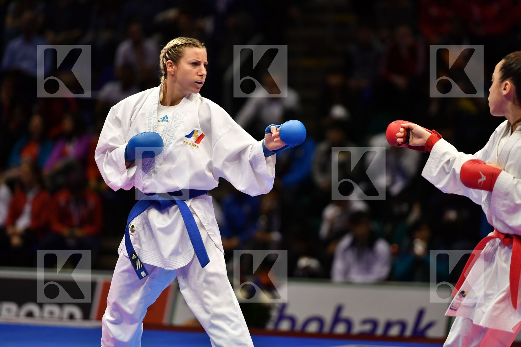 Female kumite -50 kg France Morocco Recchia Alexandra Sayah Aich
