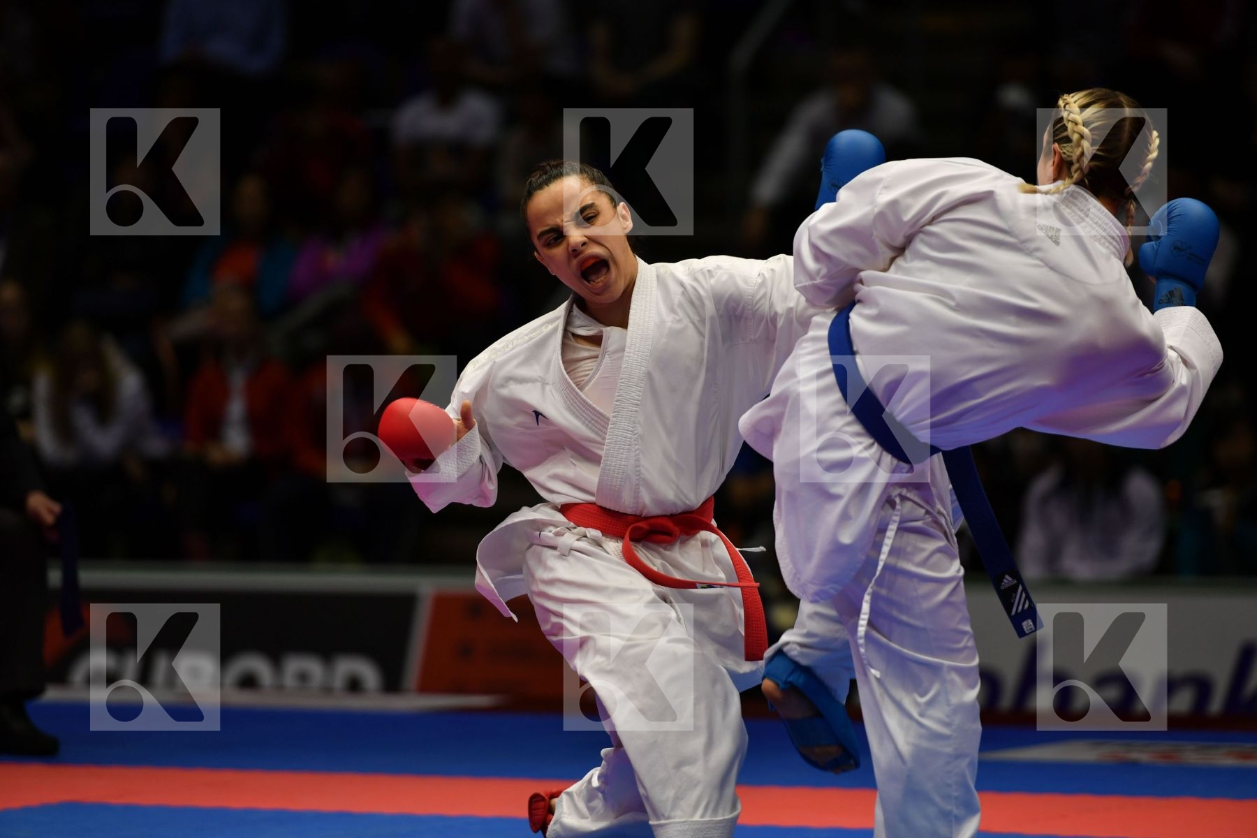 Female kumite -50 kg France Morocco Recchia Alexandra Sayah Aich