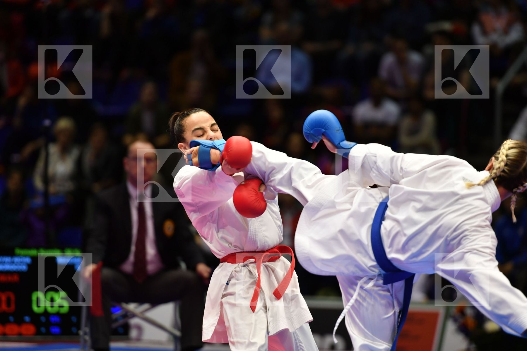Female kumite -50 kg France Morocco Recchia Alexandra Sayah Aich