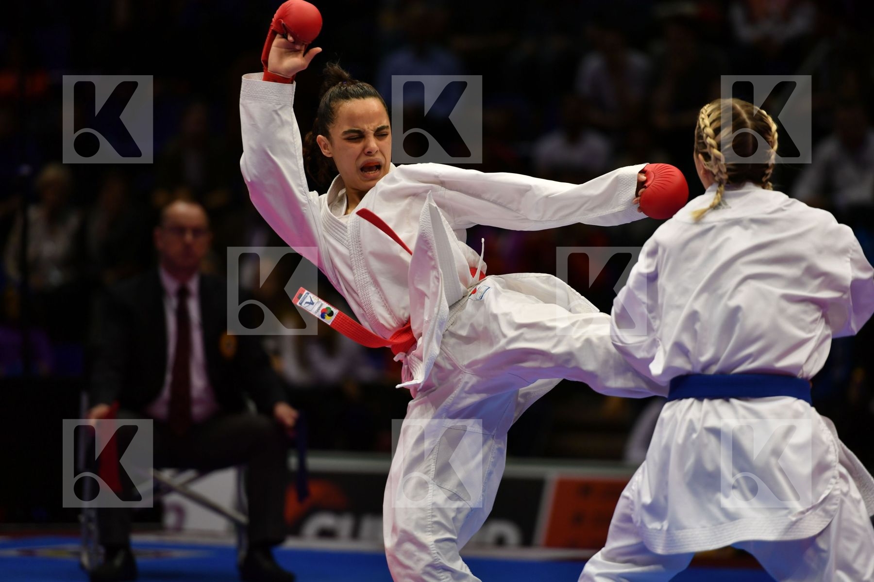 Female kumite -50 kg France Morocco Recchia Alexandra Sayah Aich