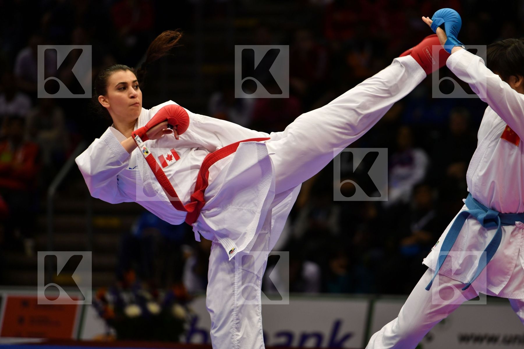 Canada China Female kumite -61 kg Jumaa Haya Yin Xiaoyan