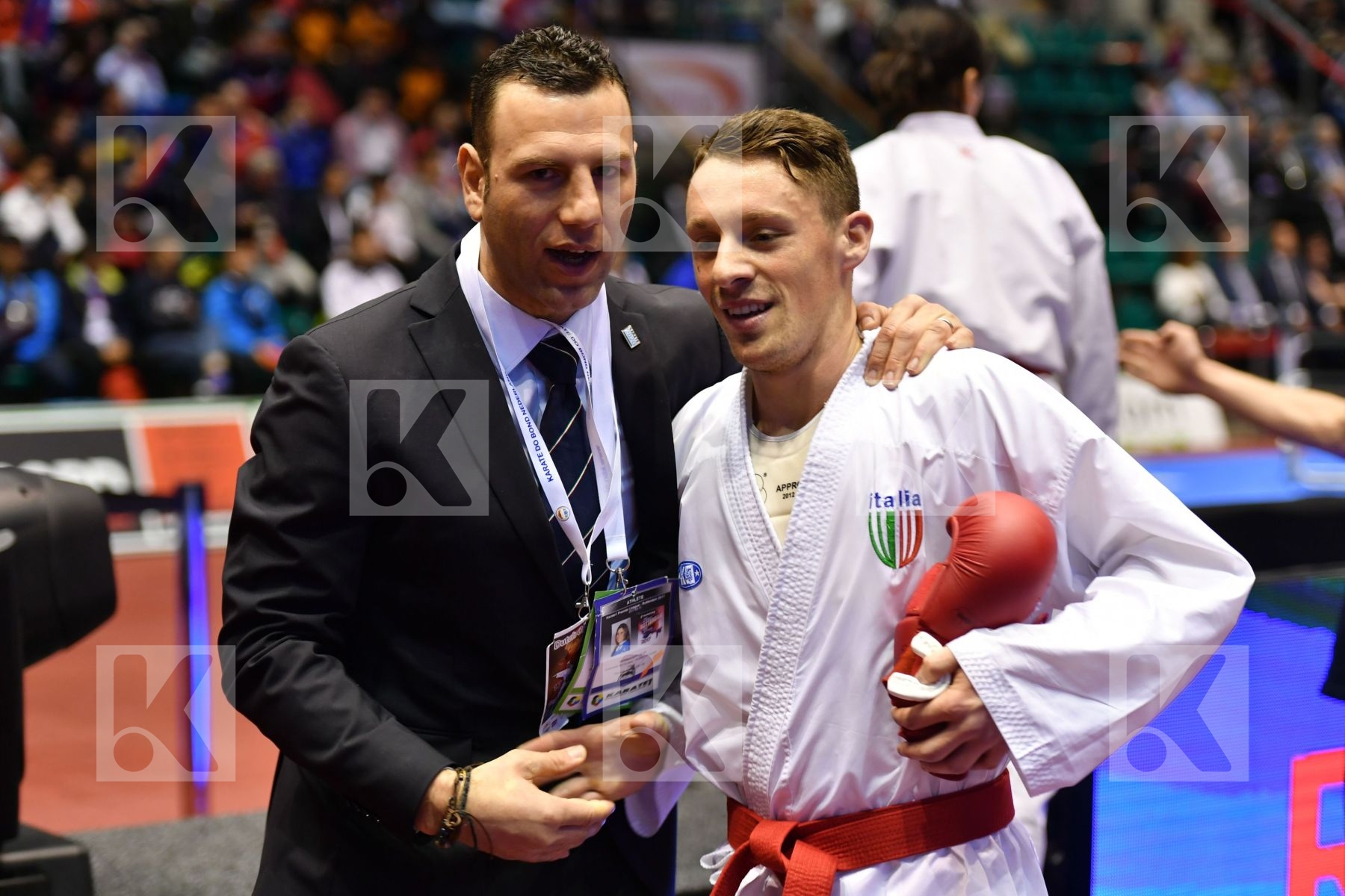 Chinese taipei De vivo Gianluca Italy Male kumite -67 kg Pan Po-