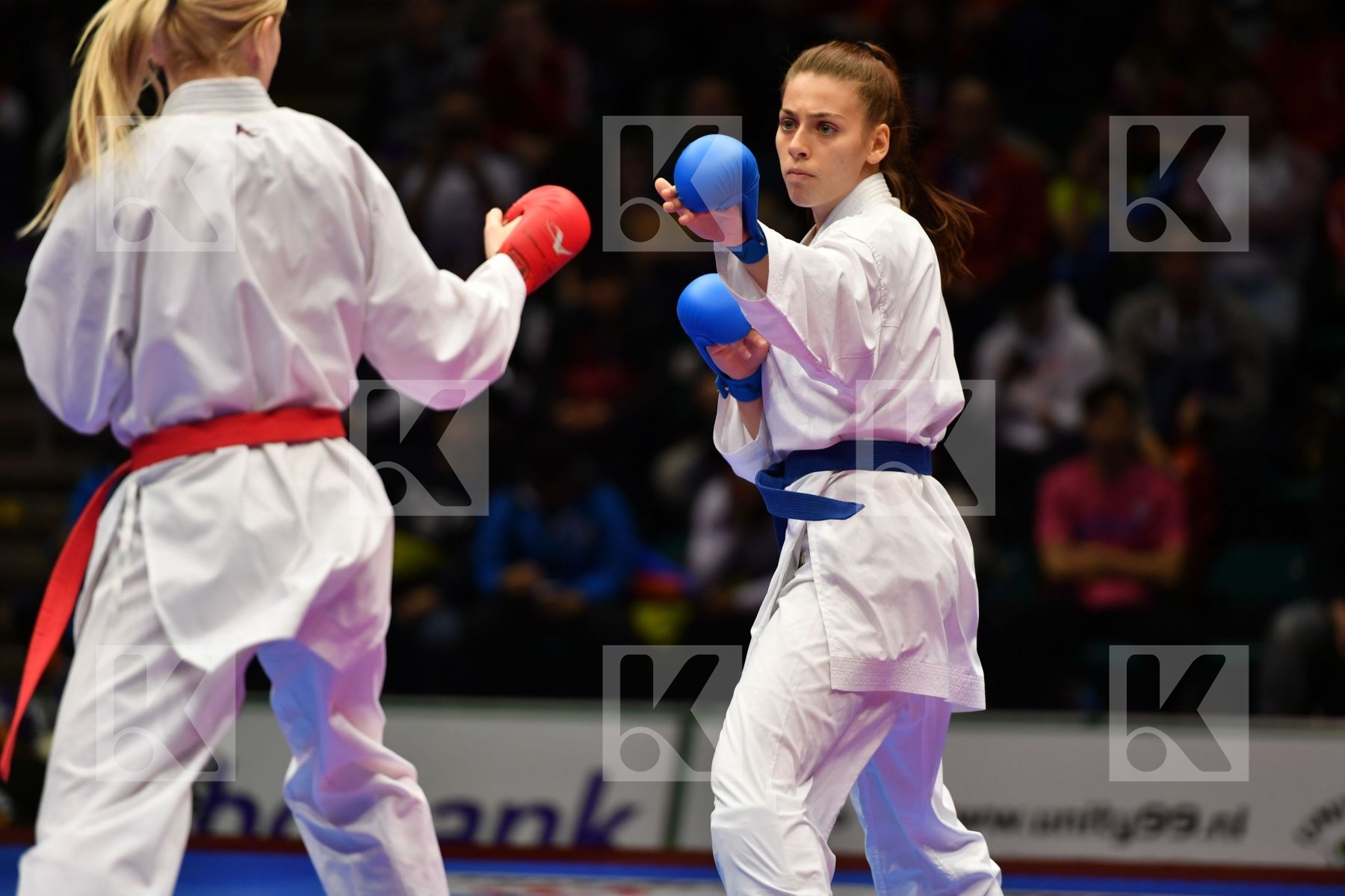 Female kumite -61 kg Germany Miggou Anna Serogina Anita Ukraine