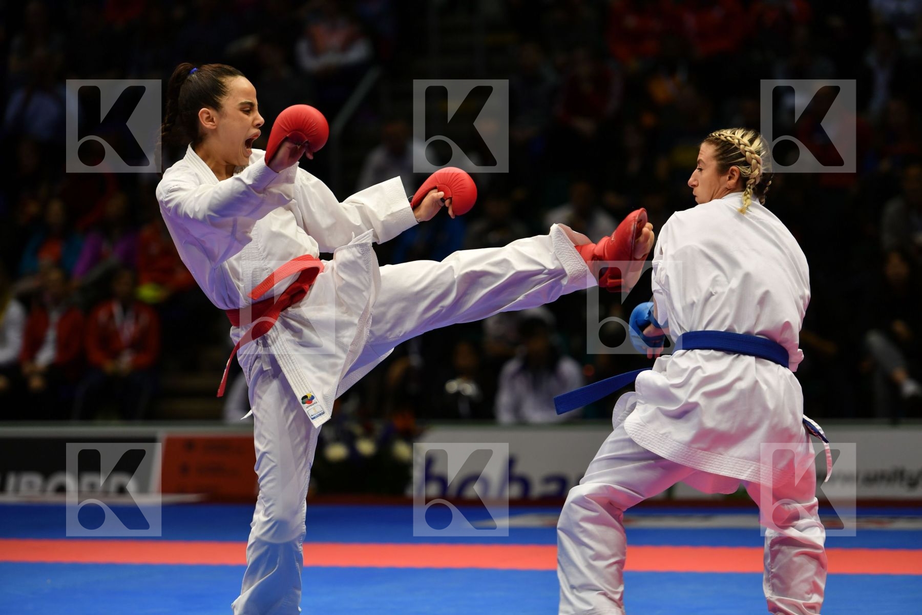 Female kumite -50 kg France Morocco Recchia Alexandra Sayah Aich