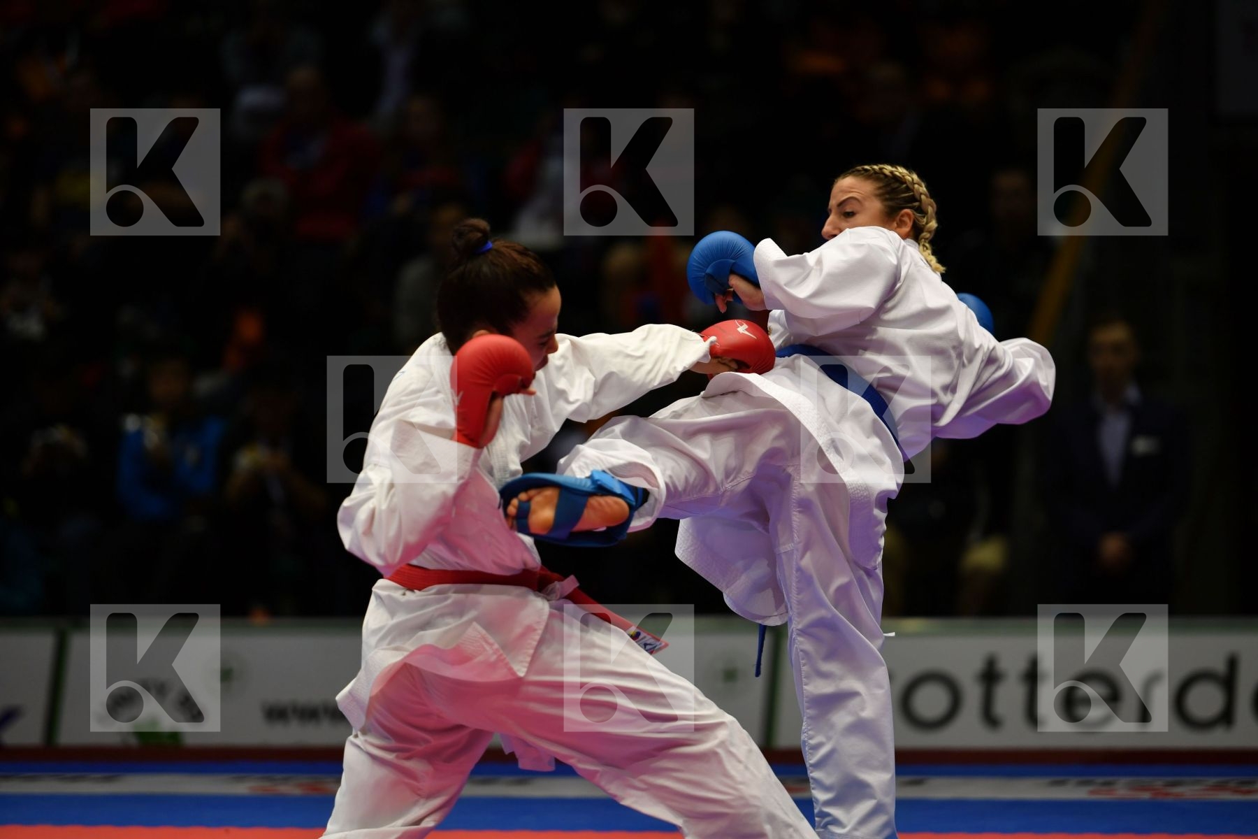 Female kumite -50 kg France Morocco Recchia Alexandra Sayah Aich