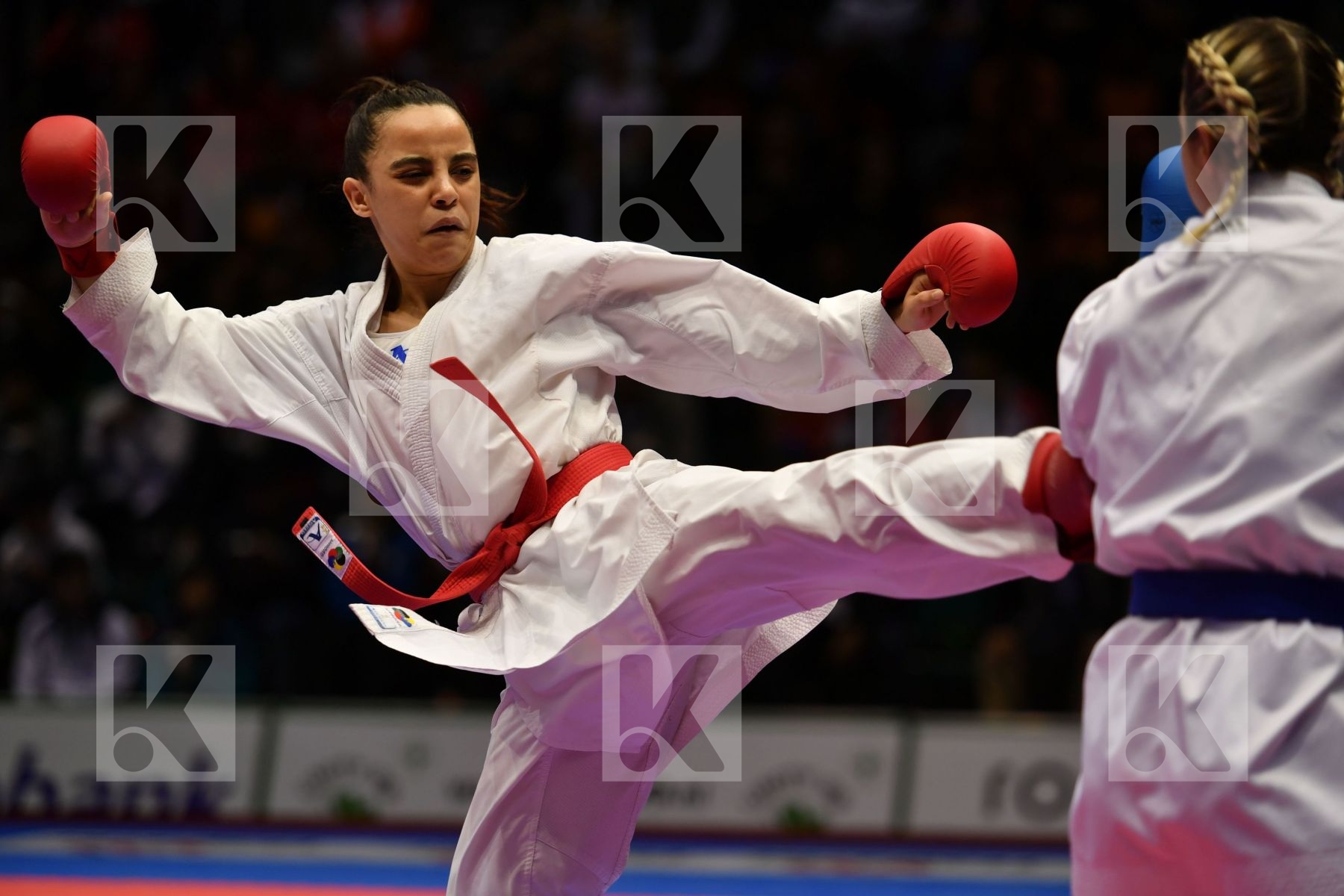 Female kumite -50 kg France Morocco Recchia Alexandra Sayah Aich