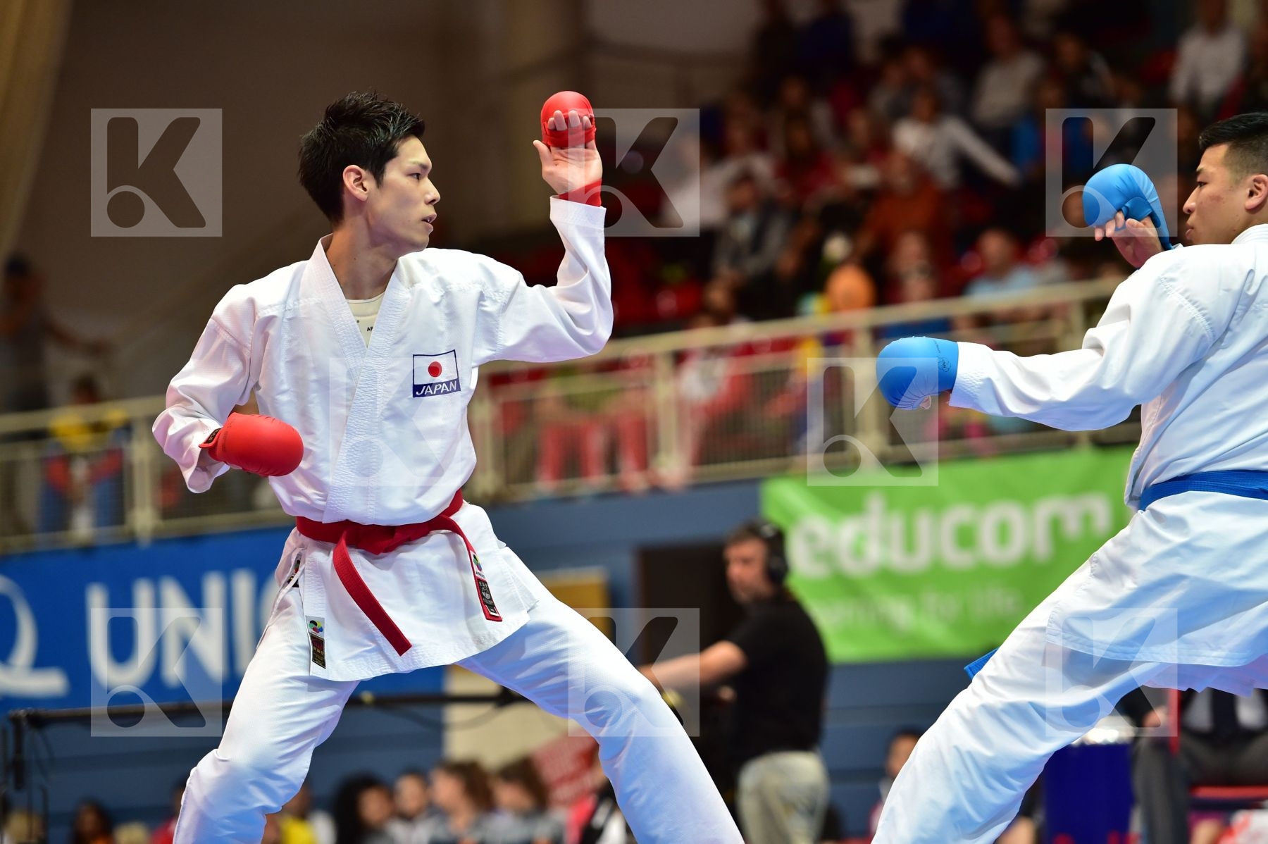 Japan male kumite -75 kg nishimura ken Shureido watanabe daisuke