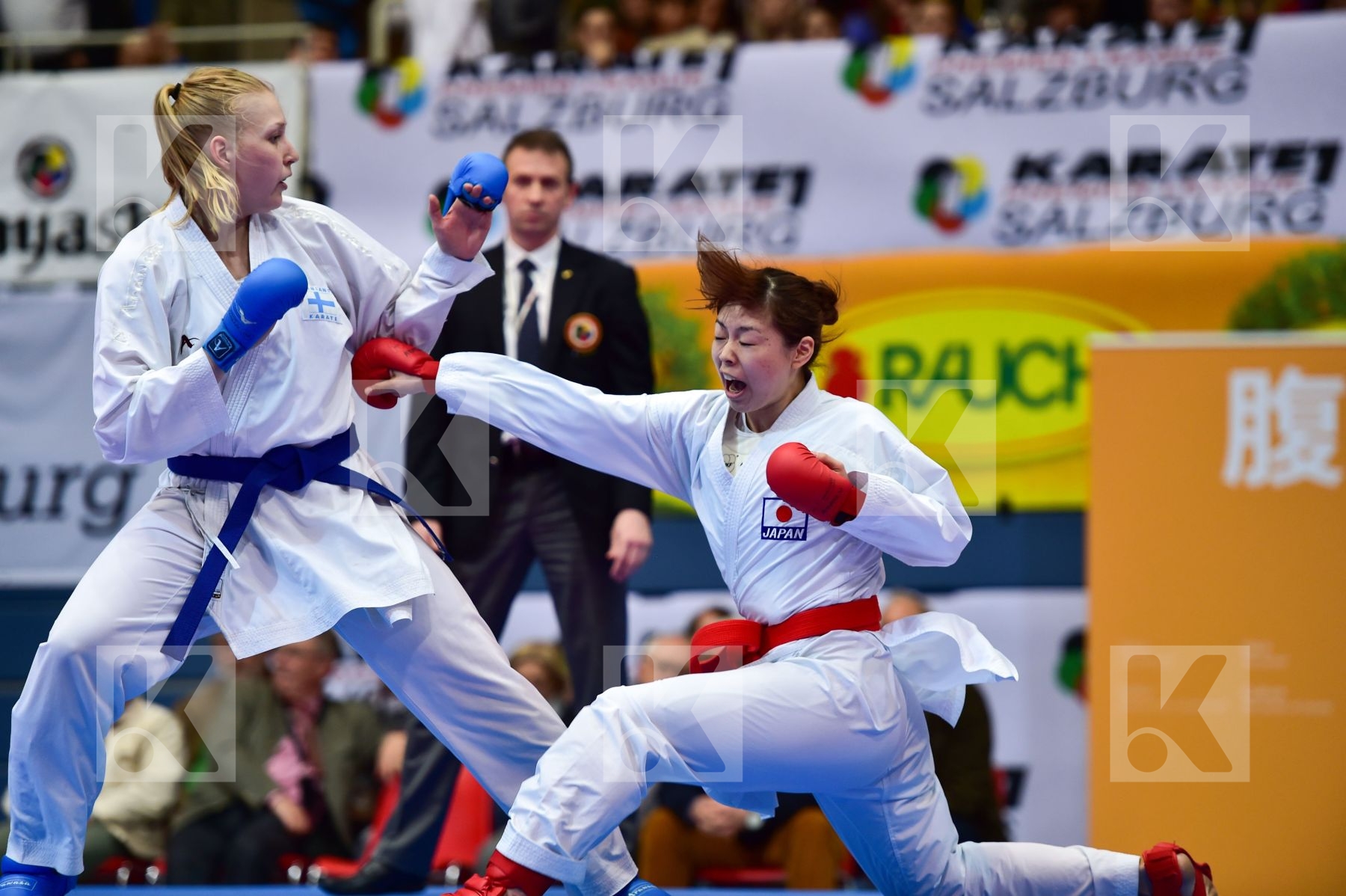 female kumite 68+ kg finland Hirota Japan kuusisto helena uekusa