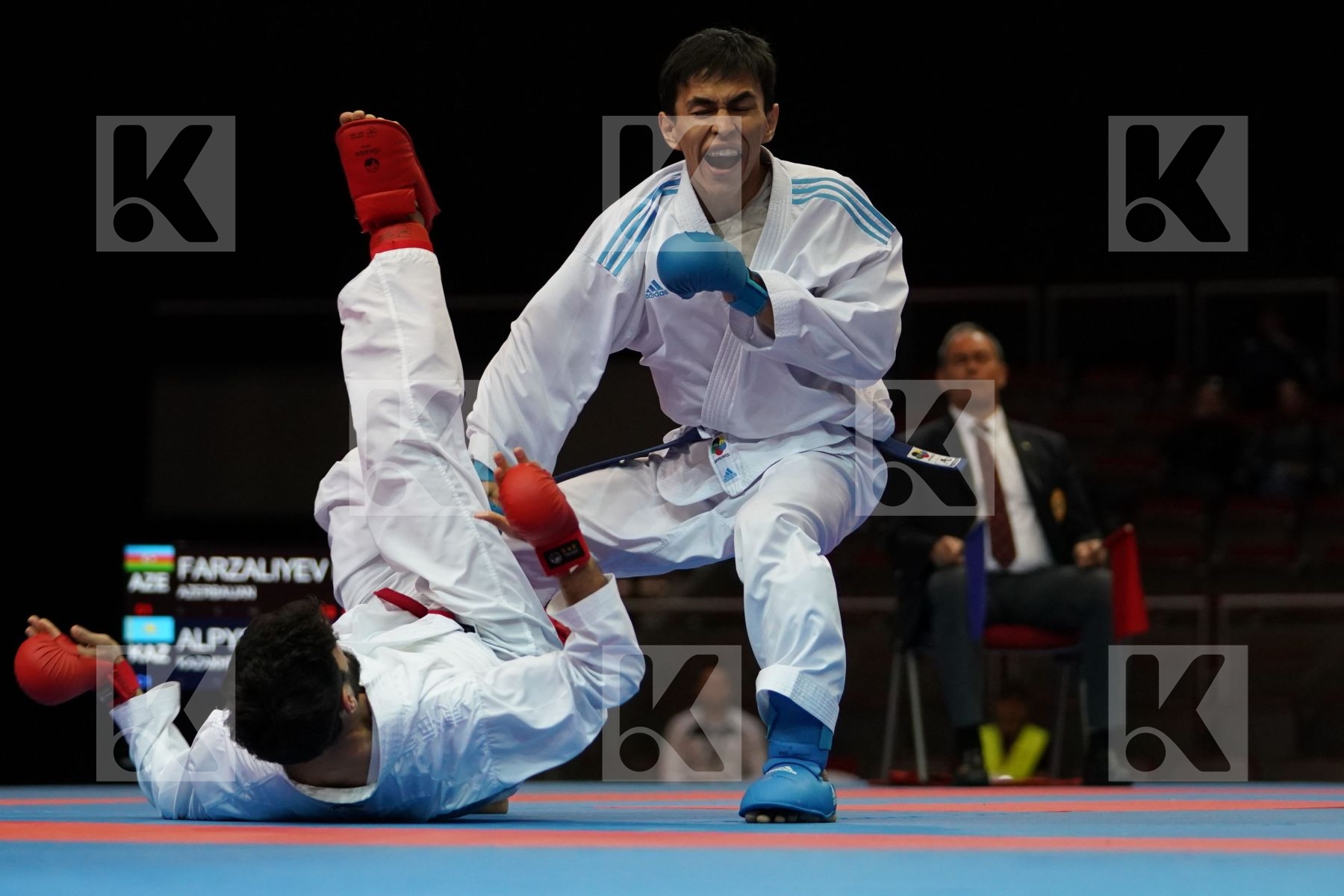 FIRDOVSI FARZALIYEV (AZERBAIJAN) VS KAISAR ALPYSBAY (KAZAKHSTAN) in Senior Kumite -60 Kg - Bronze bout