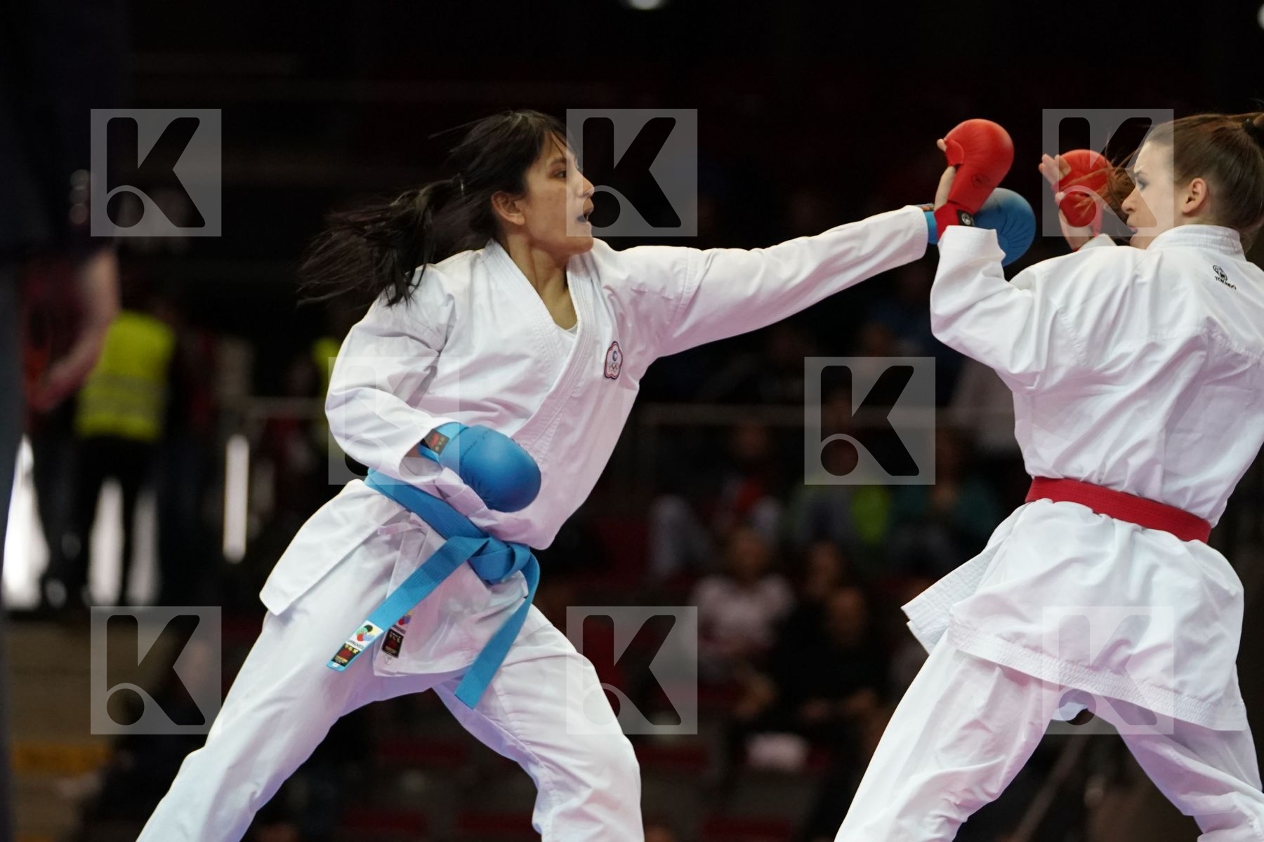 SHARA HUBRICH (GERMANY) VS SHIAU-SHUANG GU (CHINESE TAIPEI) in Senior Kumite -50 Kg - Bronze bout