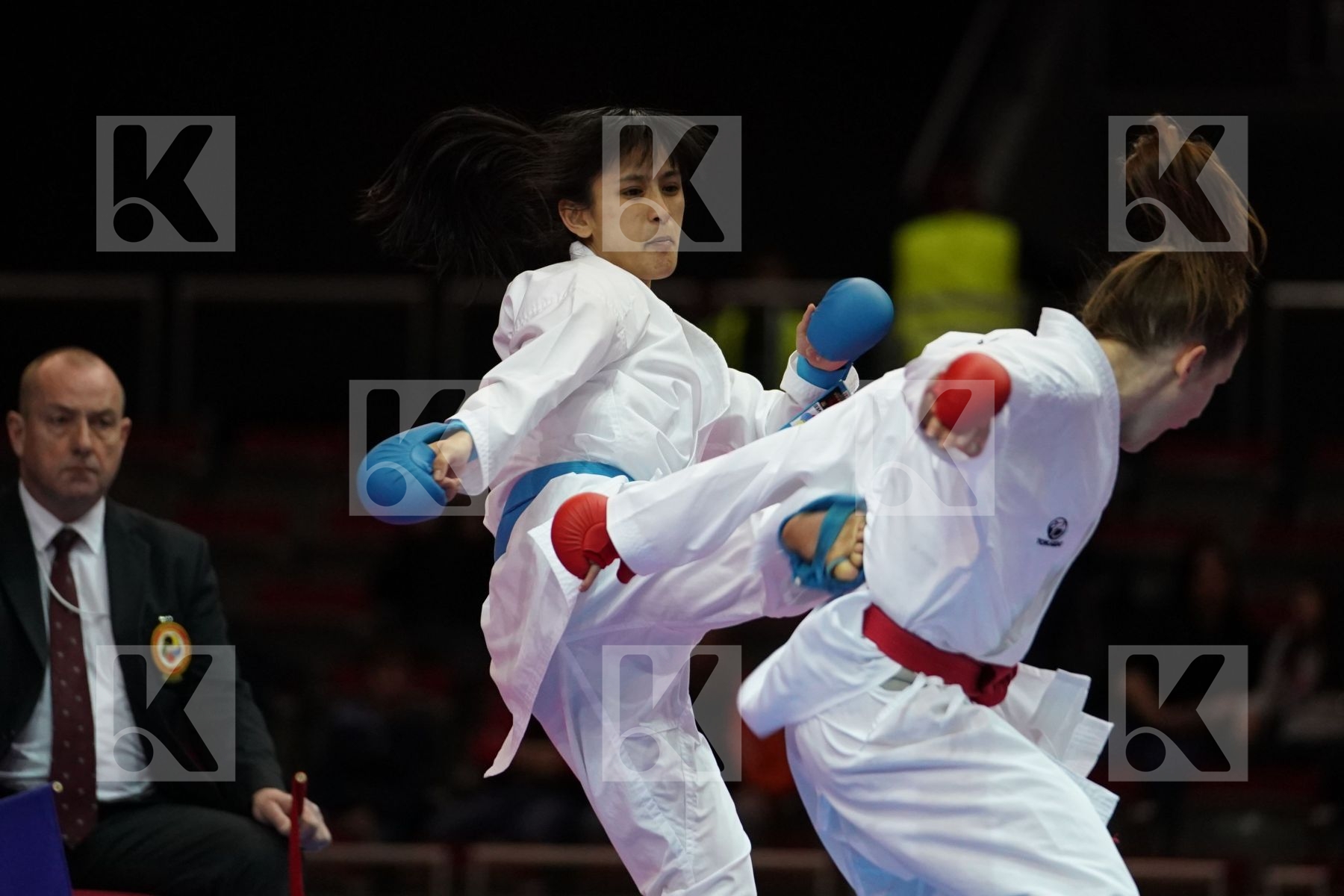 SHARA HUBRICH (GERMANY) VS SHIAU-SHUANG GU (CHINESE TAIPEI) in Senior Kumite -50 Kg - Bronze bout