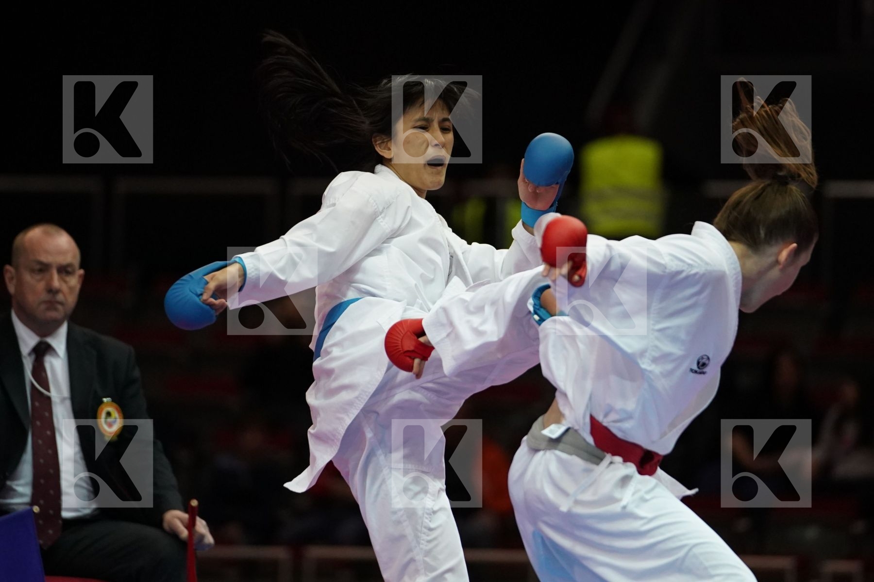 SHARA HUBRICH (GERMANY) VS SHIAU-SHUANG GU (CHINESE TAIPEI) in Senior Kumite -50 Kg - Bronze bout