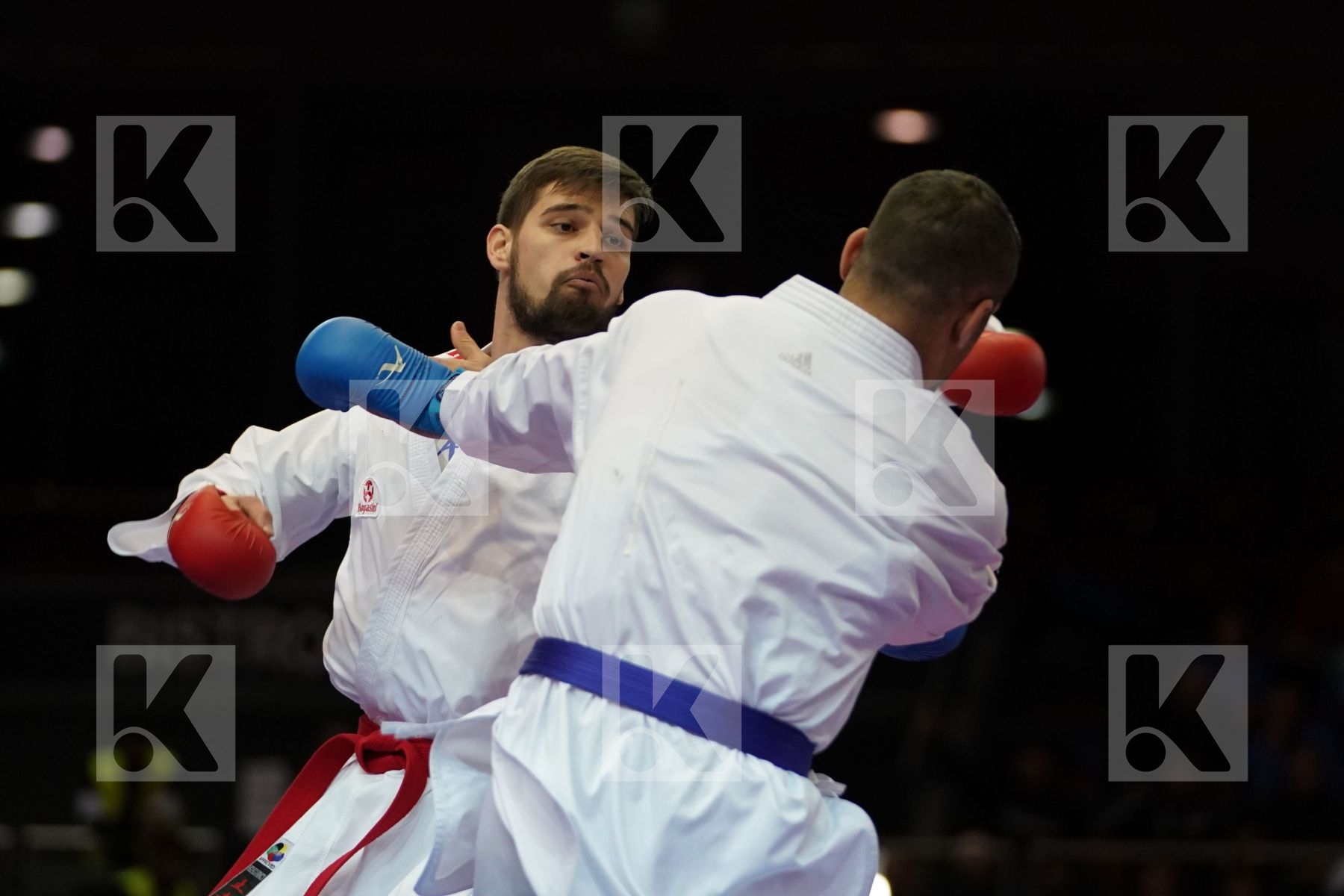 DANIEL GYORGY (HUNGARY) VS ZABIHOLLAH POORSHAB  (ISLAMIC REPUBLIC OF IRAN) in Senior Kumite -84 Kg - Bronze bout