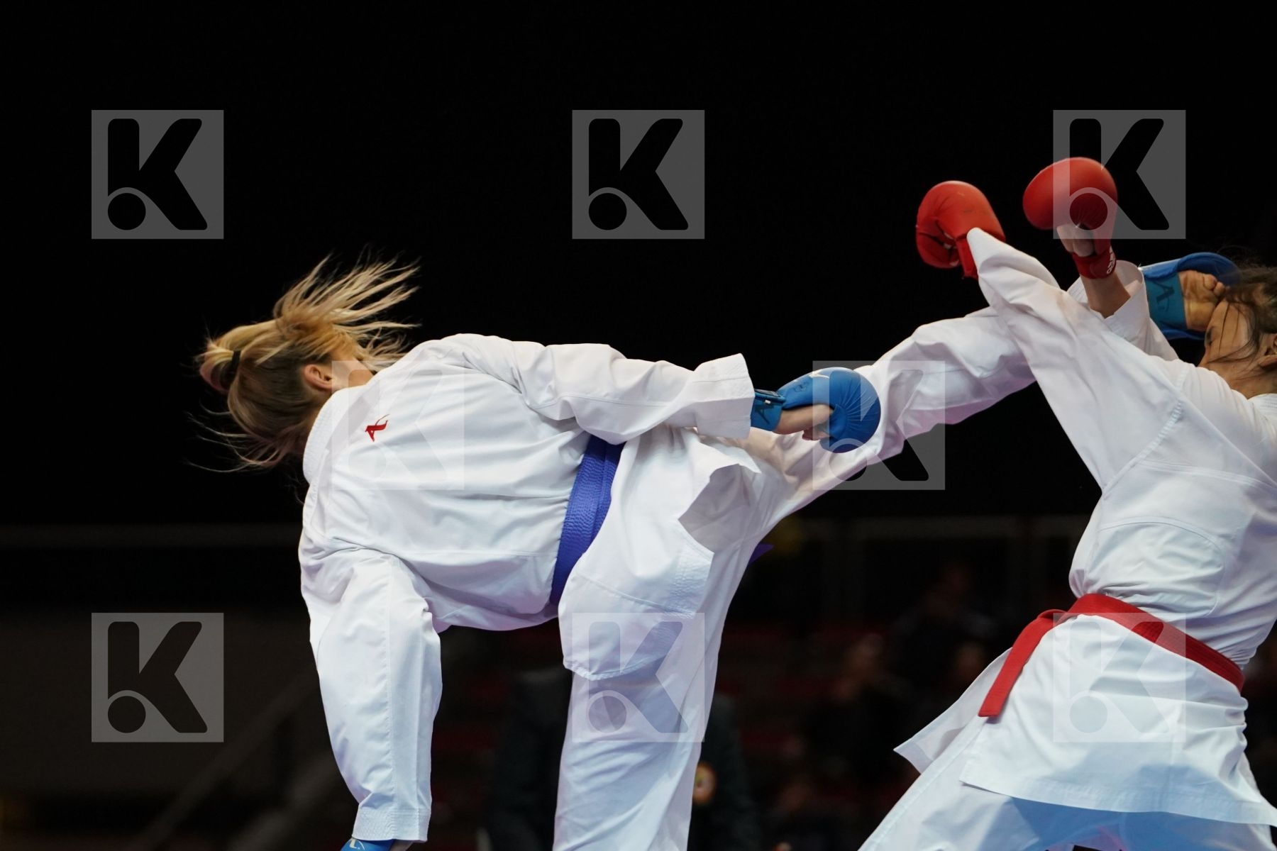 SABINA ZAKHAROVA (KAZAKHSTAN) VS ANZHELIKA TERLIUGA (UKRAINE) in Junior Kumite Male -55 Kg - Bronze bout