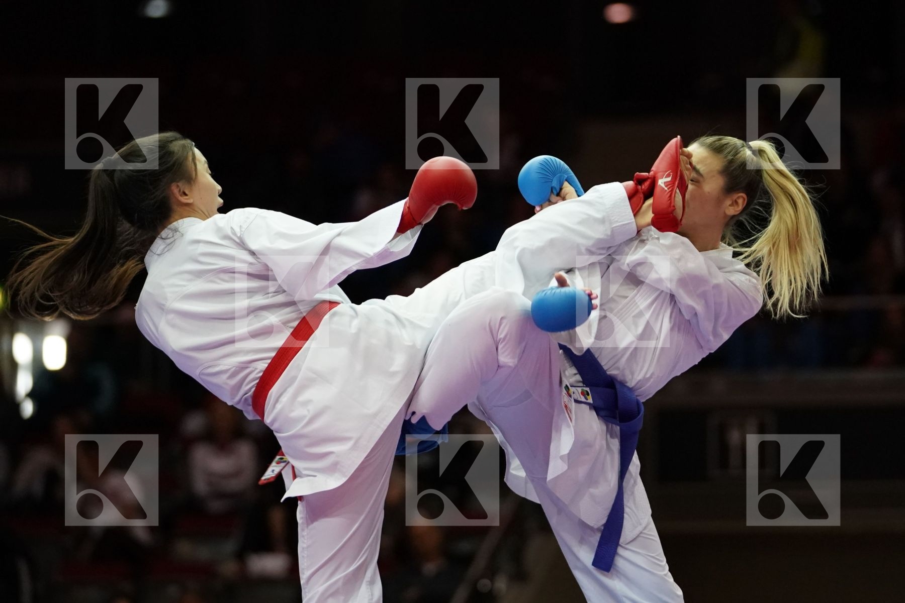 SABINA ZAKHAROVA (KAZAKHSTAN) VS ANZHELIKA TERLIUGA (UKRAINE) in Junior Kumite Male -55 Kg - Bronze bout