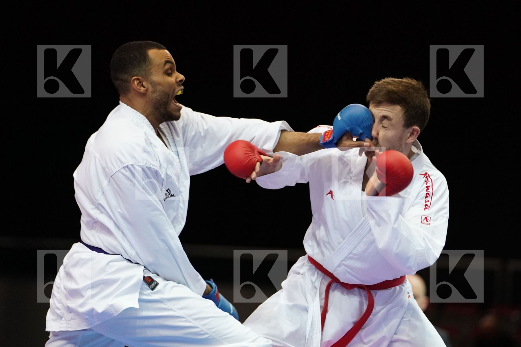 ANDREI GRINEVICH (BELARUS) VS TYRON-DARNELL LARDY (NETHERLANDS) in Senior Kumite 84+ Kg - Bronze bout