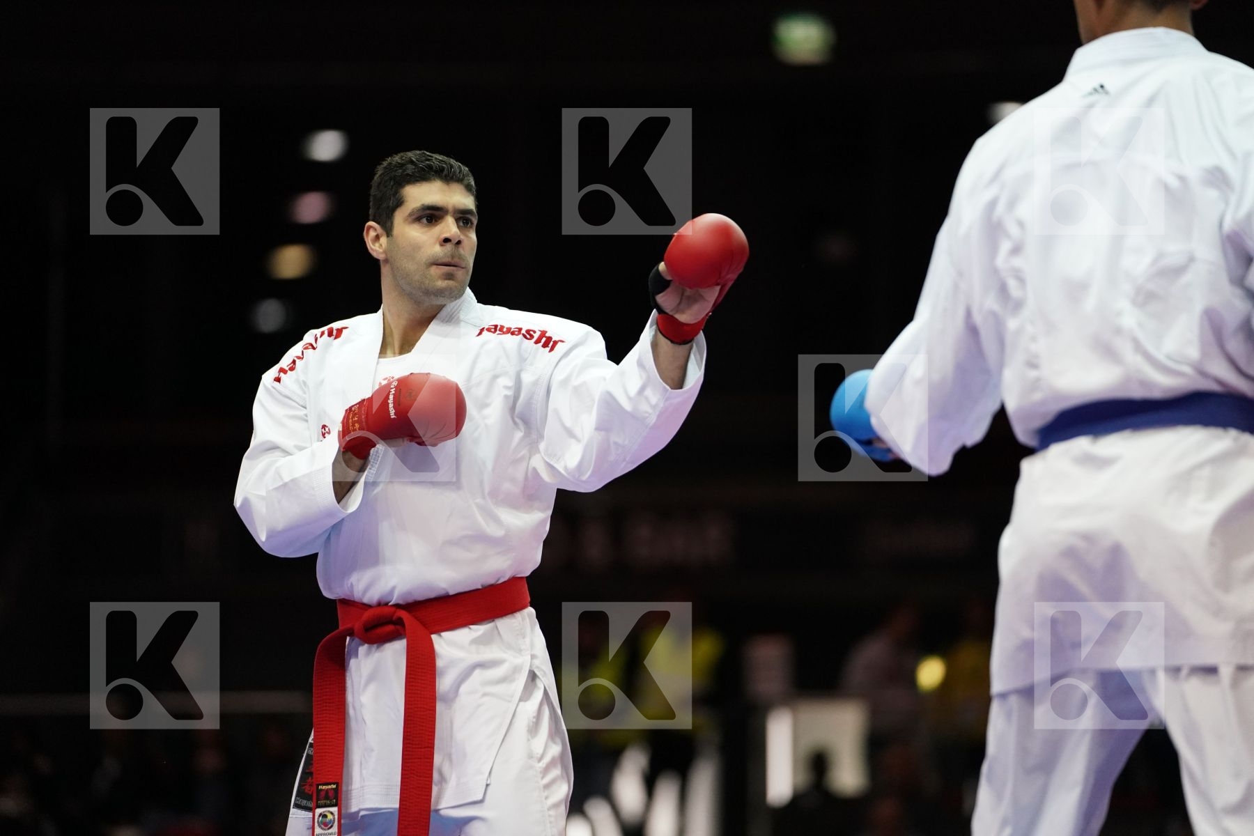 SAMAN HEYDARI  (ISLAMIC REPUBLIC OF IRAN) VS JONATHAN HORNE (GERMANY) in Senior Kumite 84+ Kg - Bronze bout