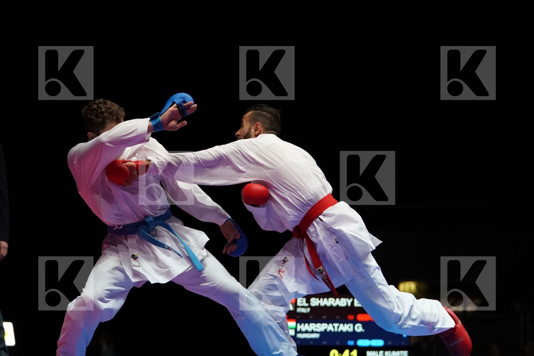 AHMED MOHEY EL SHARABY EZZAT (ITALY) VS GABOR HARSPATAKI (HUNGARY) in Senior Kumite -75 Kg - Gold bout
